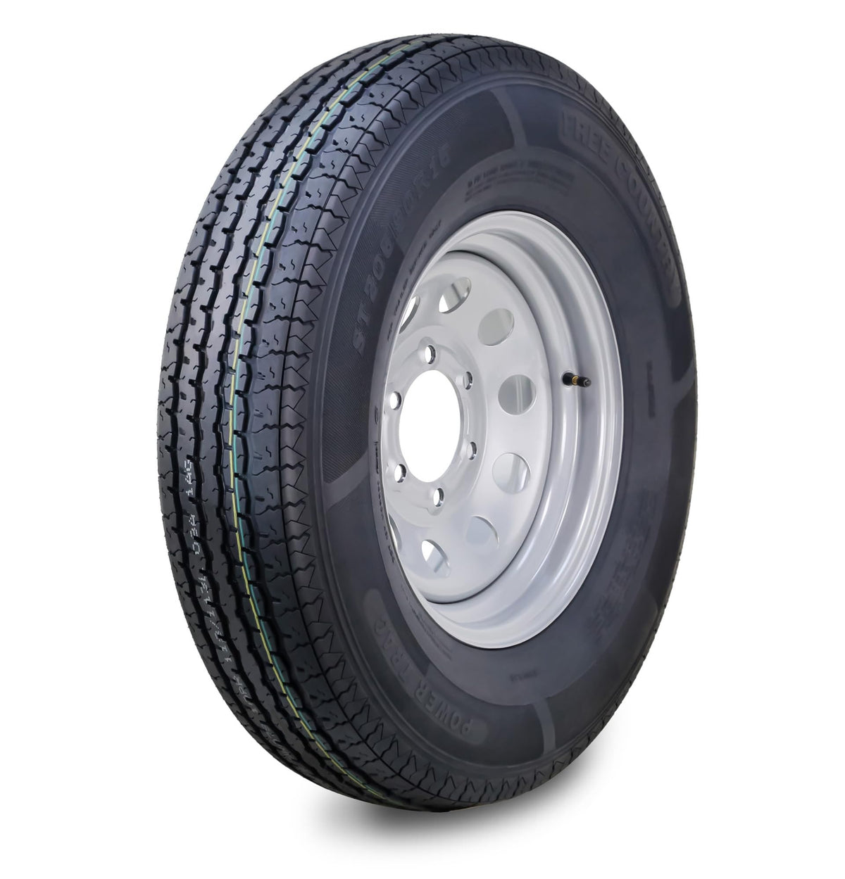 Free Country Trailer Tire Wheel Assembly ST205/90R15 10-Ply E 118L 6 Lug on 5.5 '' PCD Silver Mod Rim