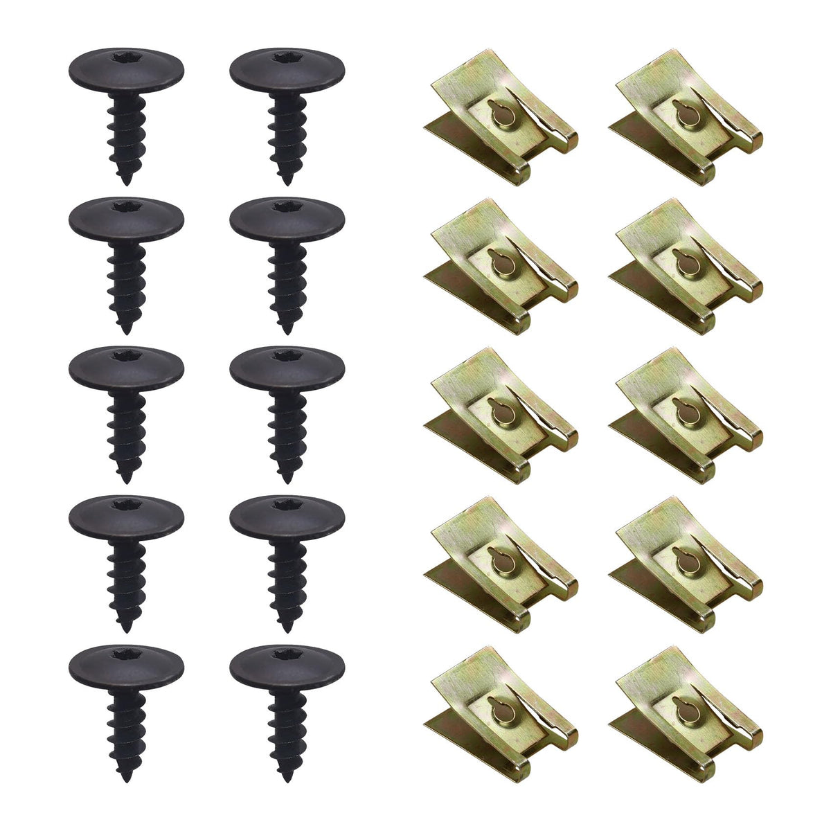 10 Sets Fender Bumper Cover, Fender Liner Bumper Cover, Front Bumper Bolts, Fender Liner Splash Shield Bumper Cover Screws, U Nut Clips Suitable For Audi A3 A4 A5 A6 A7 A8 Q5 S6 R8