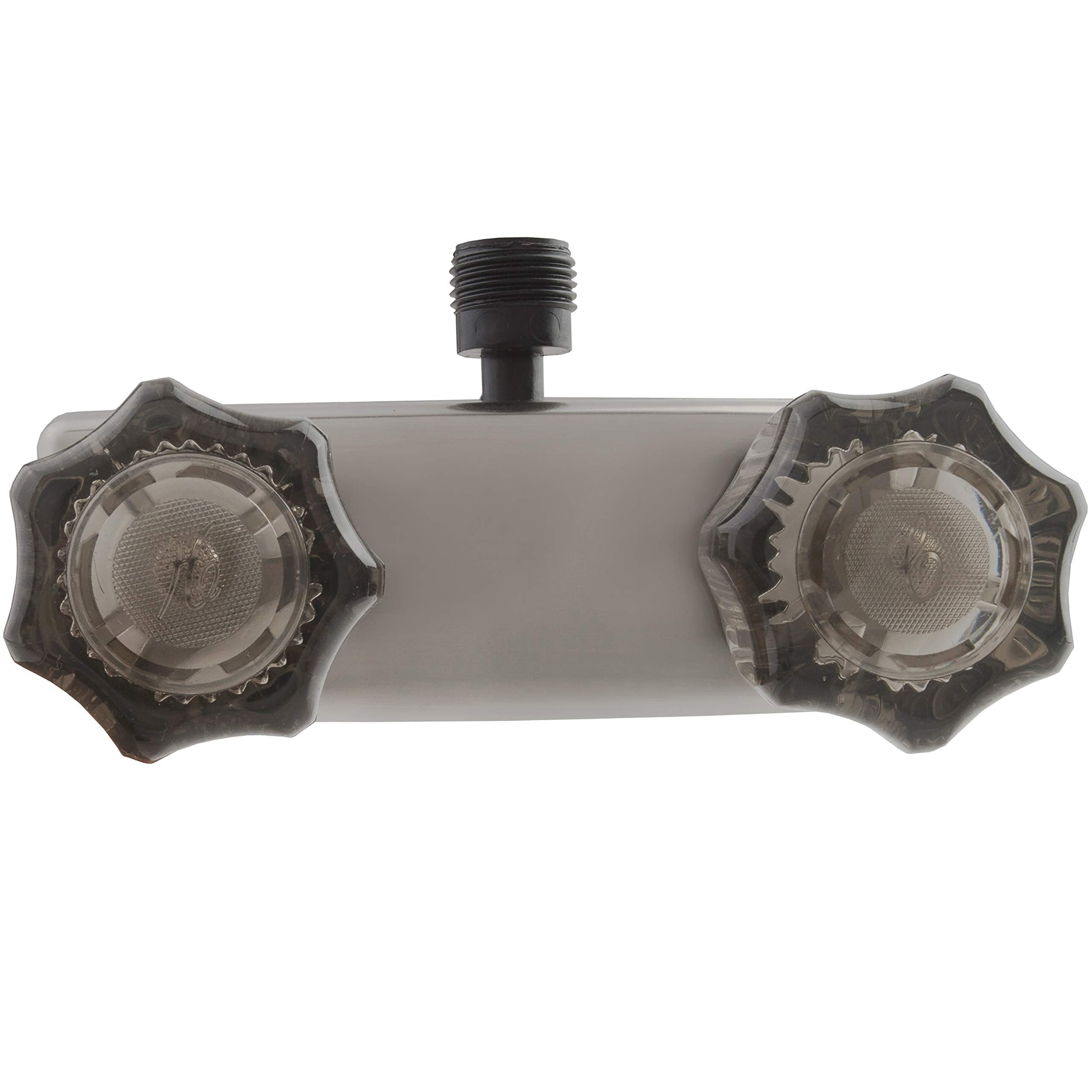 Dura Faucet Df-Sa100S-Sn Rv/Motorhome/Trailer Shower Faucet Valve Diverter With Smoked Acrylic Knobs (Brushed Satin Nickel)