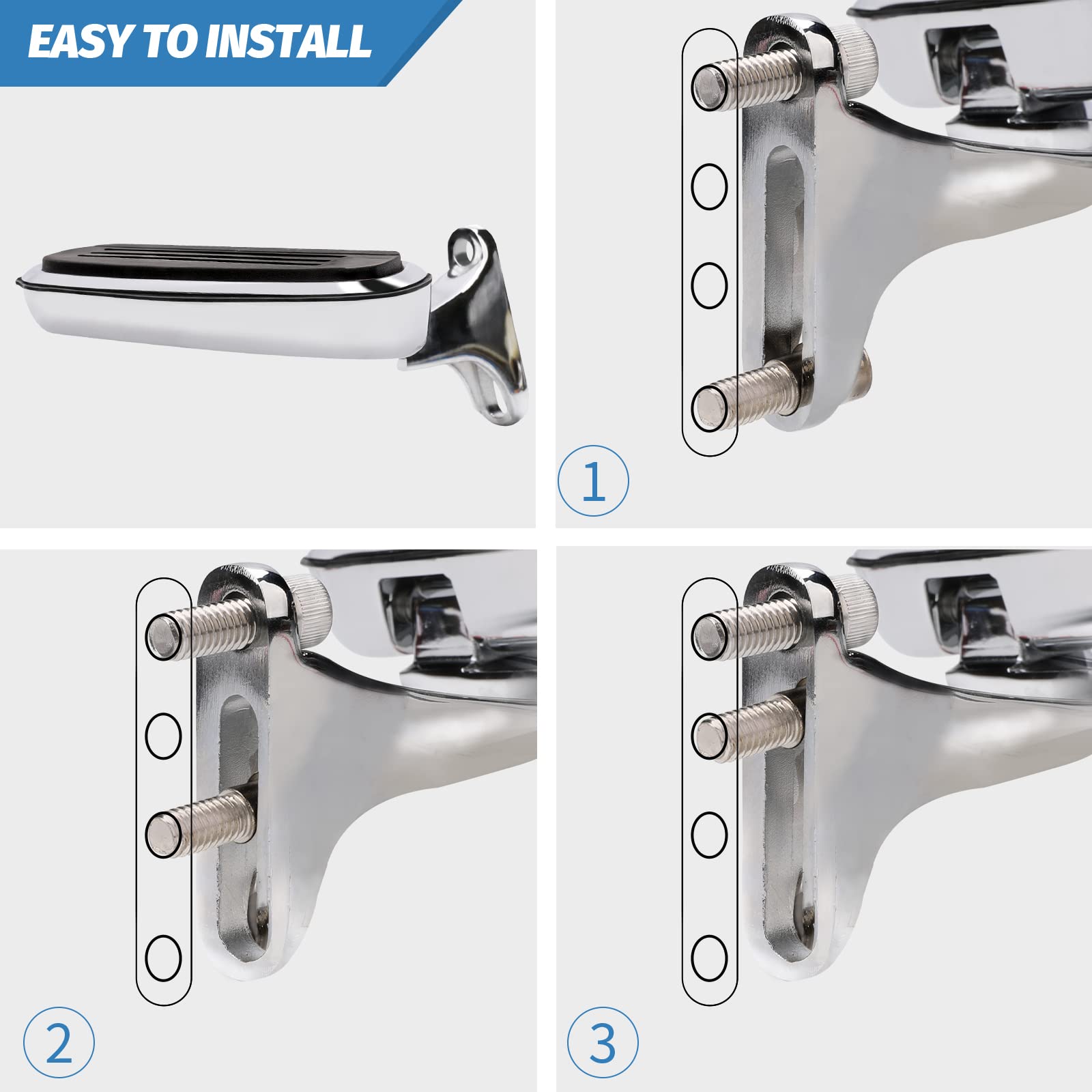 Motorcycle Passenger Floorboards - Chromed Streamline Street Glide Footboards With Mount Bracket Kits Replacement For Road King