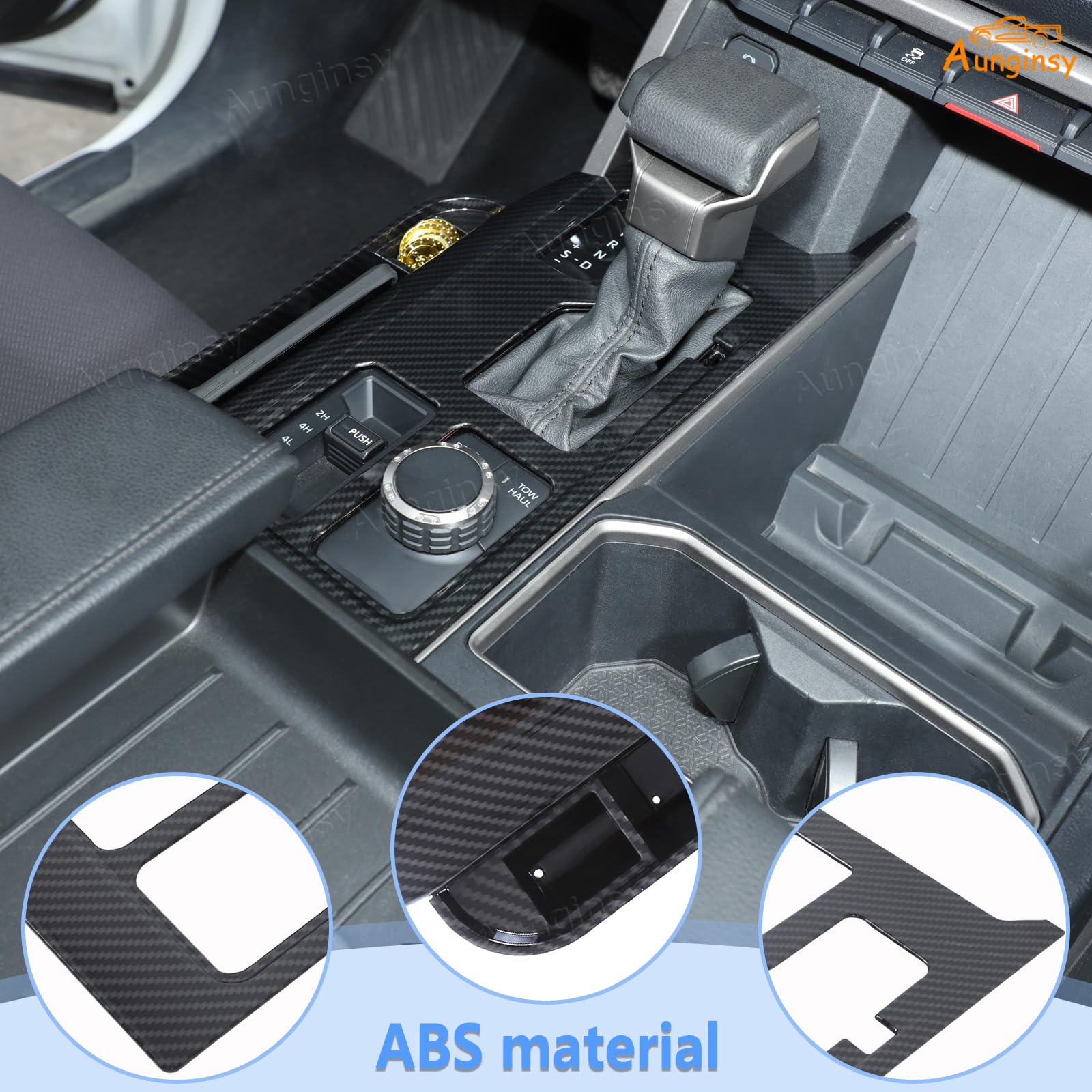 Aunginsy Central Control Gear Shift Panel Trim Cover With Storage Box Compatible With Toyota Tundra/Sequoia 2022-2024 2025 Car G