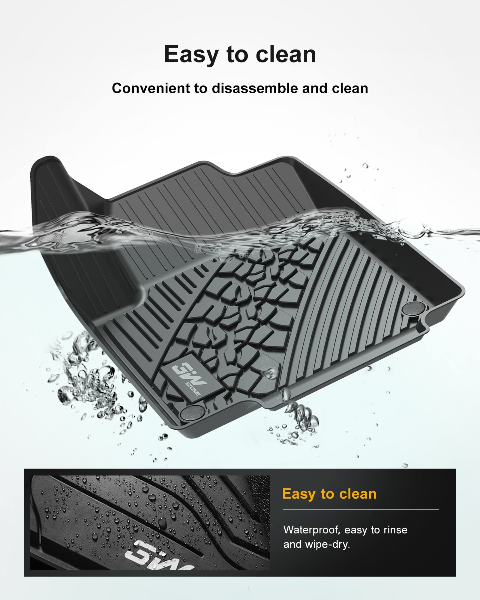 3W Floor Mats&Cargo Liner Fit For Jeep Cherokee 2015-2023, All Weather Custom Fit Trunk Liner For Jeep Cherokee, Heavy Duty Trun