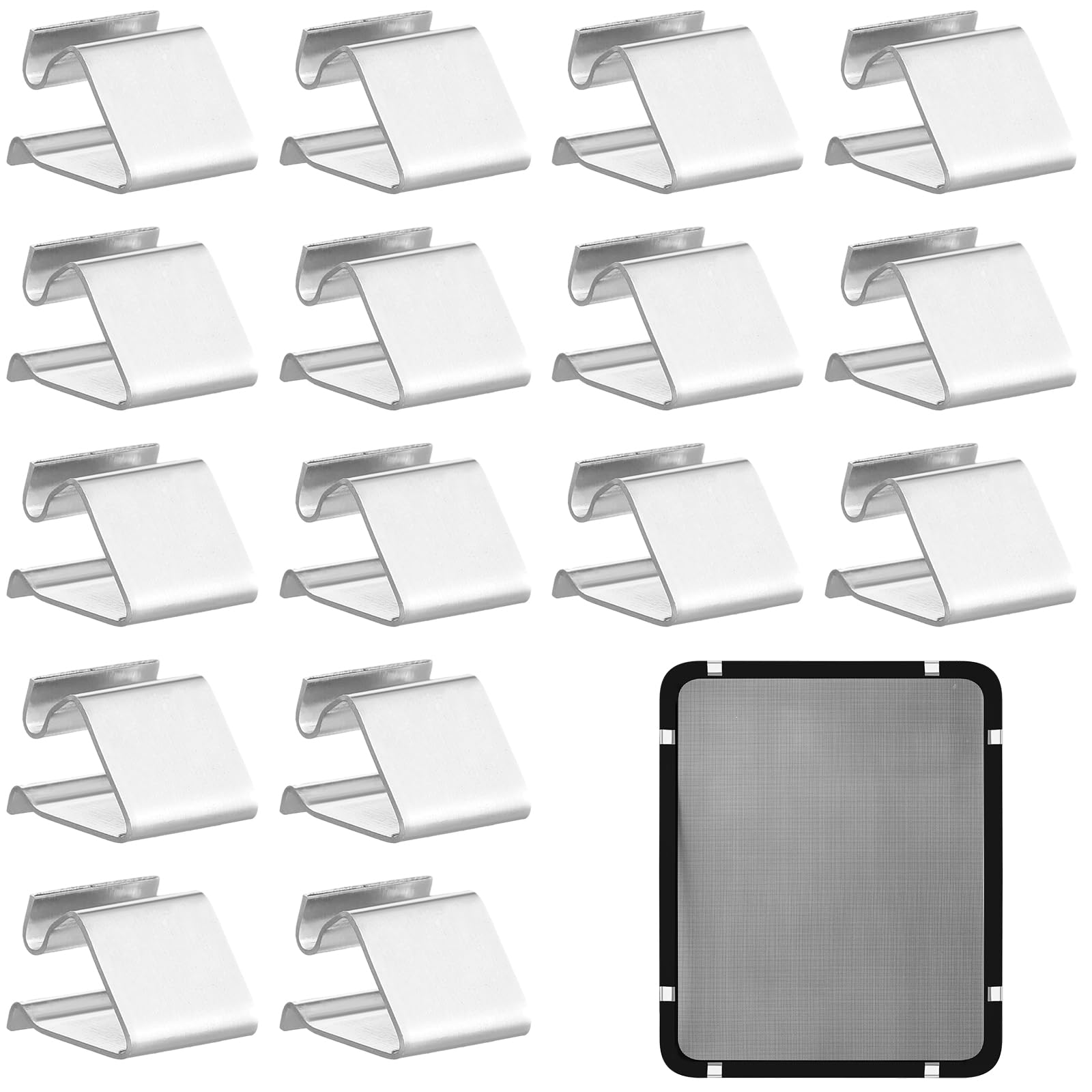 Datanly 16 Pcs RV Window Replacement Screen Clips Screen Installer Clips Screen Retainers Clips RV Roll Form Screen Spring Bail 