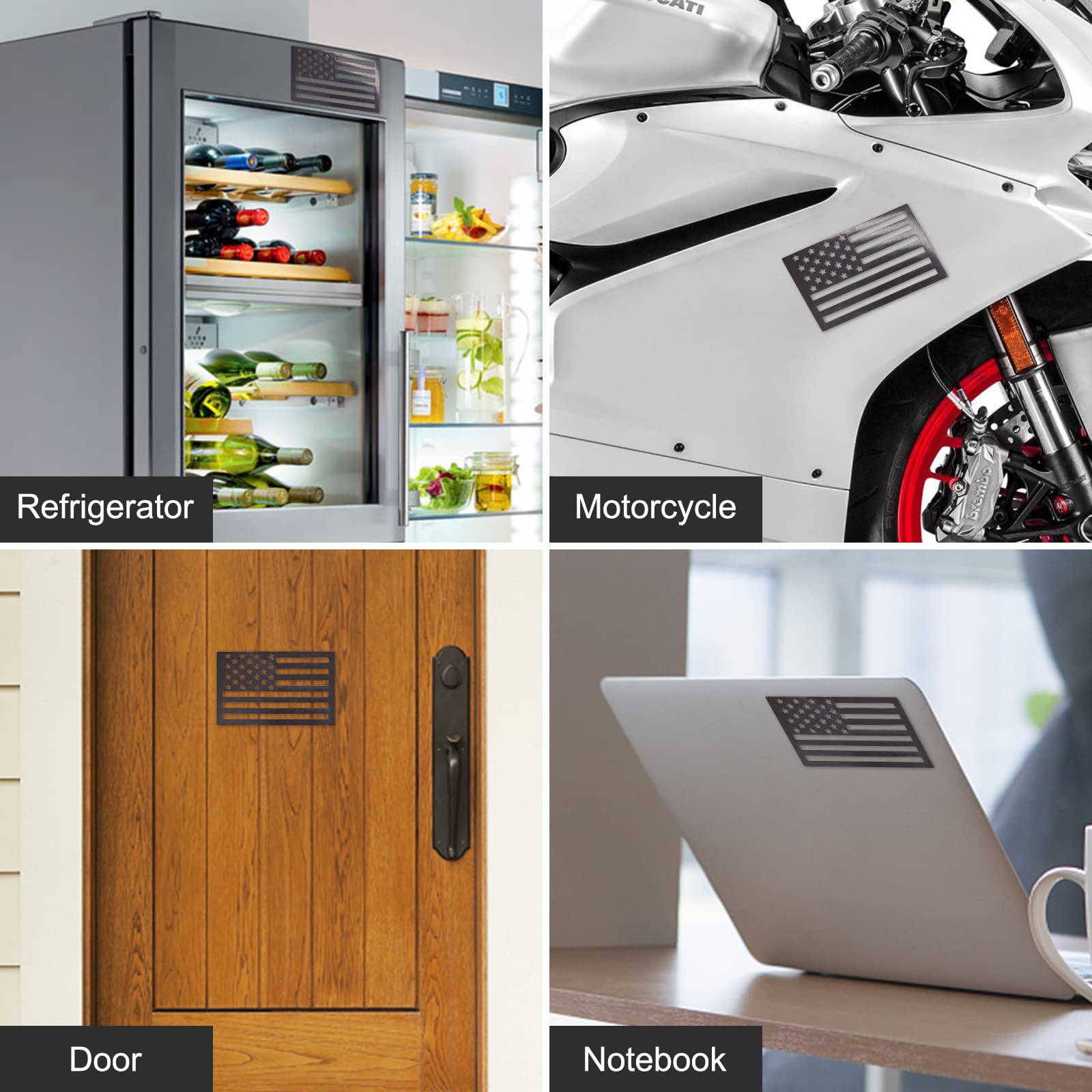 American Flag Magnet Decal, 2 Pack 6.1 X 3.7 Inch Usa Flag Stickers With Patriotic Stars Reflective Stripes For Cars & Trucks -