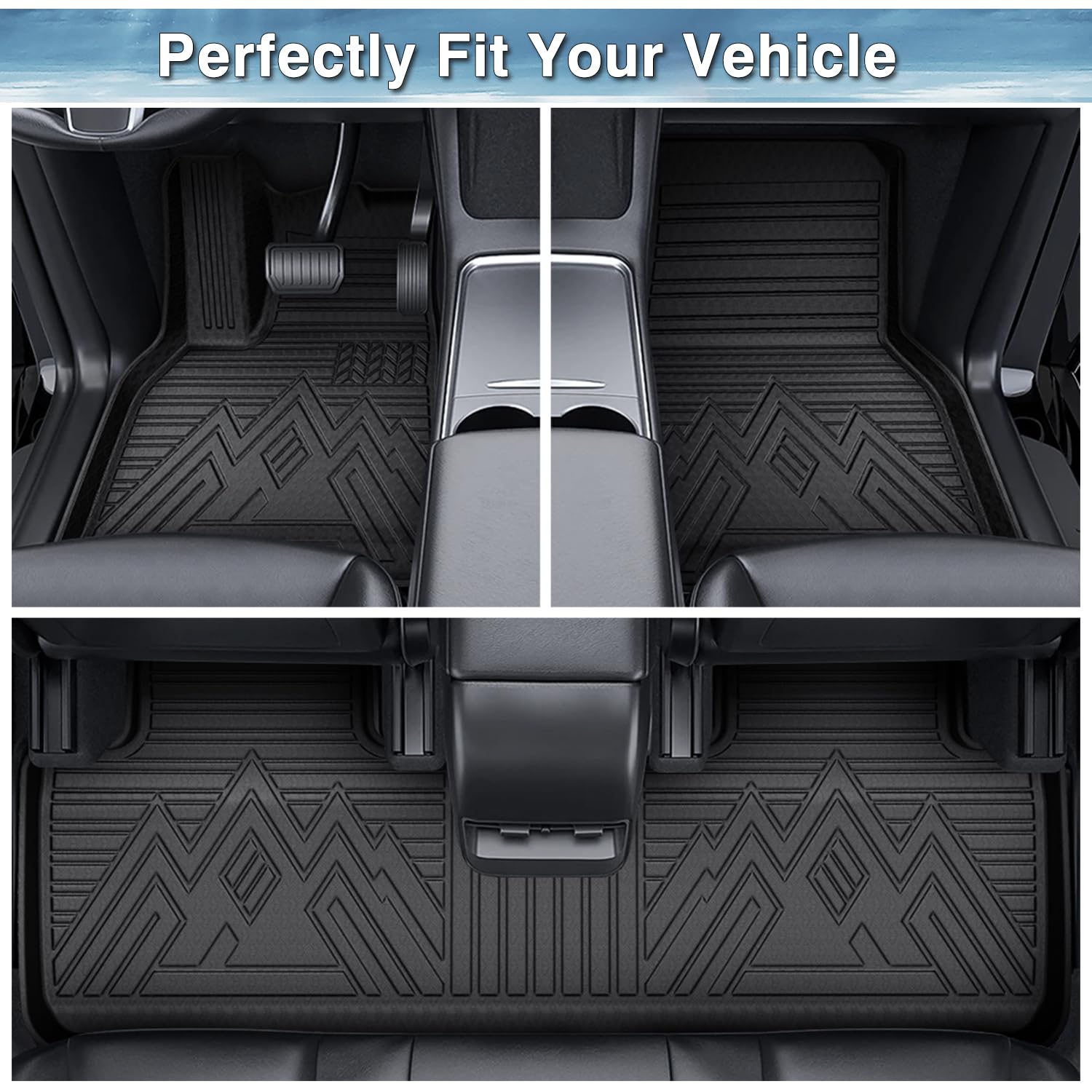 Mixsuper 1St Row Floor Mats For 2020-2025 Chevrolet Corvette C8 All Weather Custom Fit Floor Liners First Row Mat Set Black