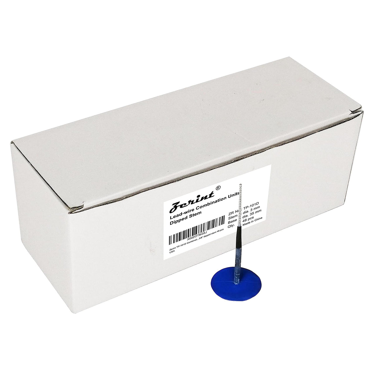 ZERINT TP-101D Combination Repair Unit, Tire Repair Patch Plug 1/8'' x 1 3/8'' Dipped stem 48 pcs