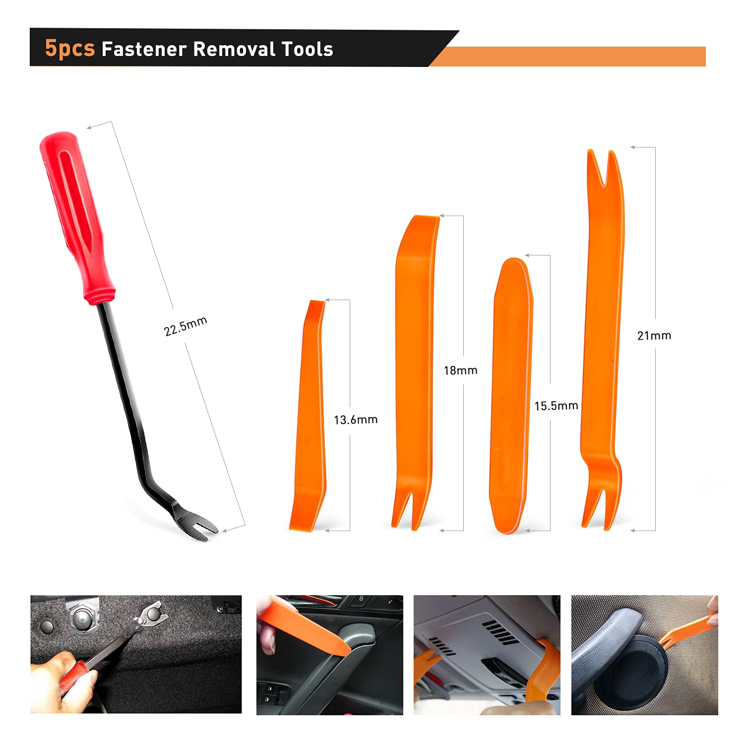 GOOACC 415 Pcs Car Retainer Clips & Fastener Remover - 18 Most Popular Sizes Auto Push Pin Rivets Set -Door Trim Panel Clips for