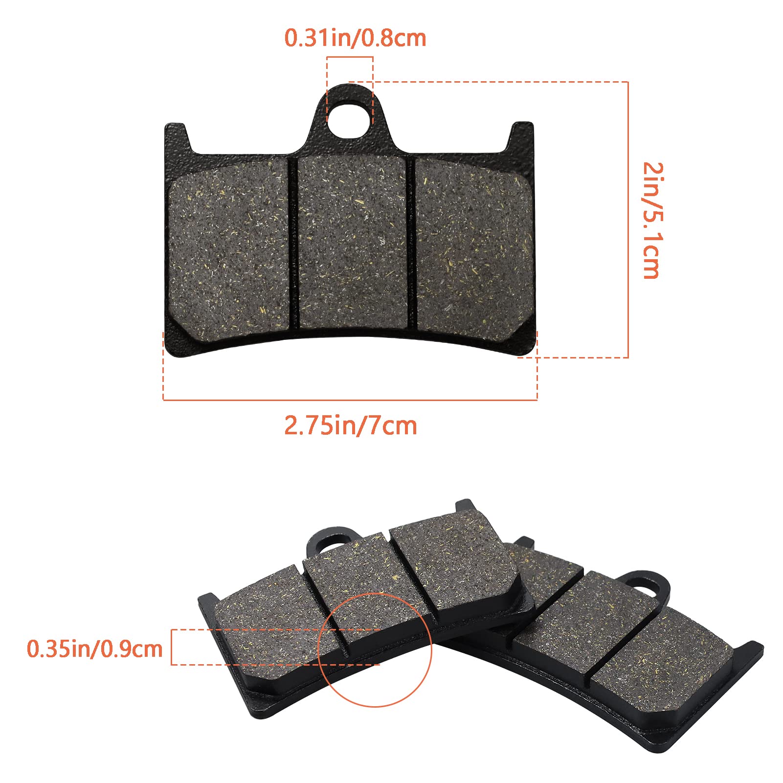 Cyleto Front And Rear Brake Pads For Yamaha Roadstar 1700 Xv1700 2004-2009 Xv 1700 Road Star Midnight Silverado 2004 2005 2006 2