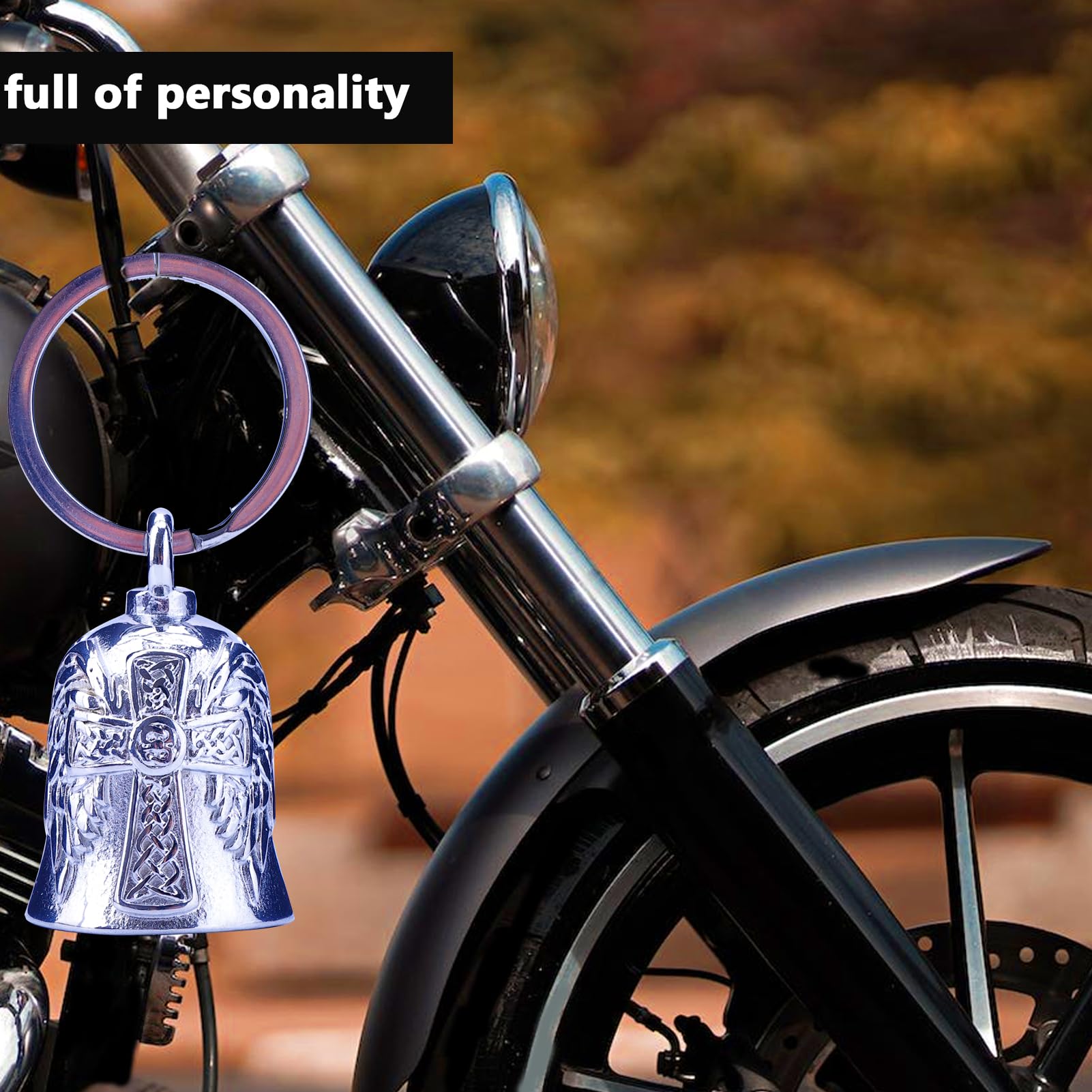 Cyzbtbl Motorcycle Men Bells - Motorcycle Angel Bell For Men Women,Bell Biker Accessory,Guard Riding Safety (Silver)