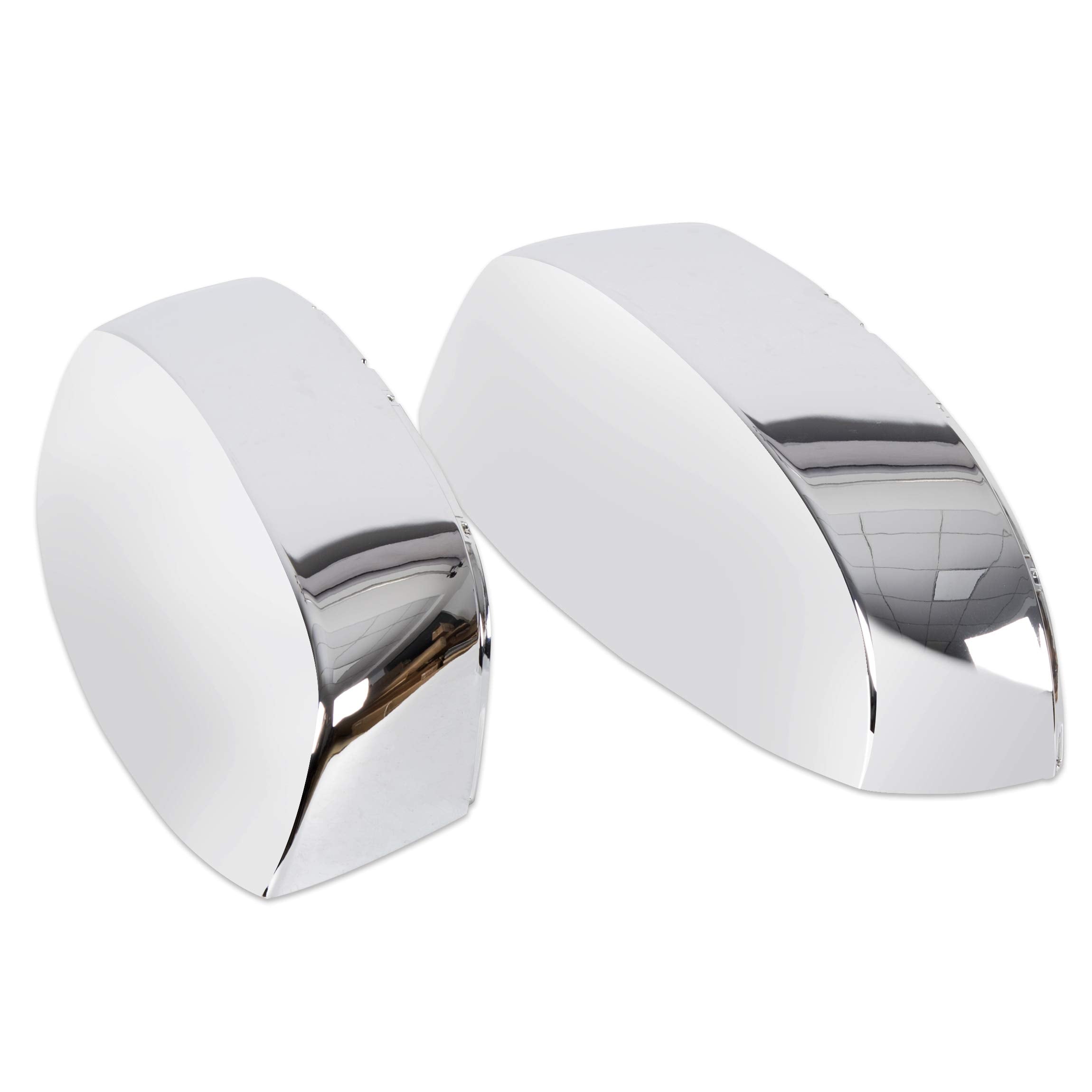 Hecasa Pair Chrome Mirror Half Caps Compatible With 2007-2014 Chevy Silverado Gmc Sierra Avalanche Tahoe Suburban Yukon Escalade Esv Est Lh & Rh Side View Upper Mirror Cover
