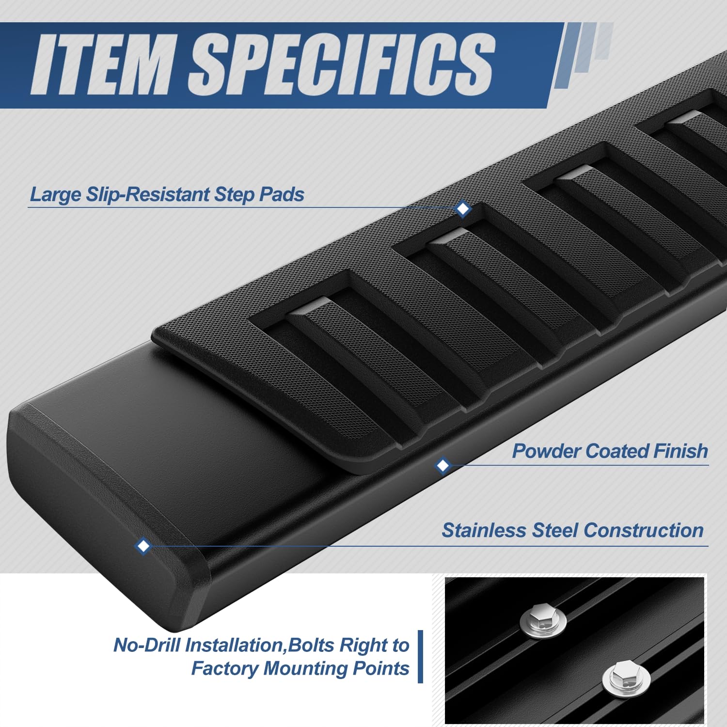 Auto Dynasty Running Boards Compatible With 2007-2019 Chevrolet Silverado Gmc Sierra 1500 2500Hd 3500Hd Extended Cab, Stainless