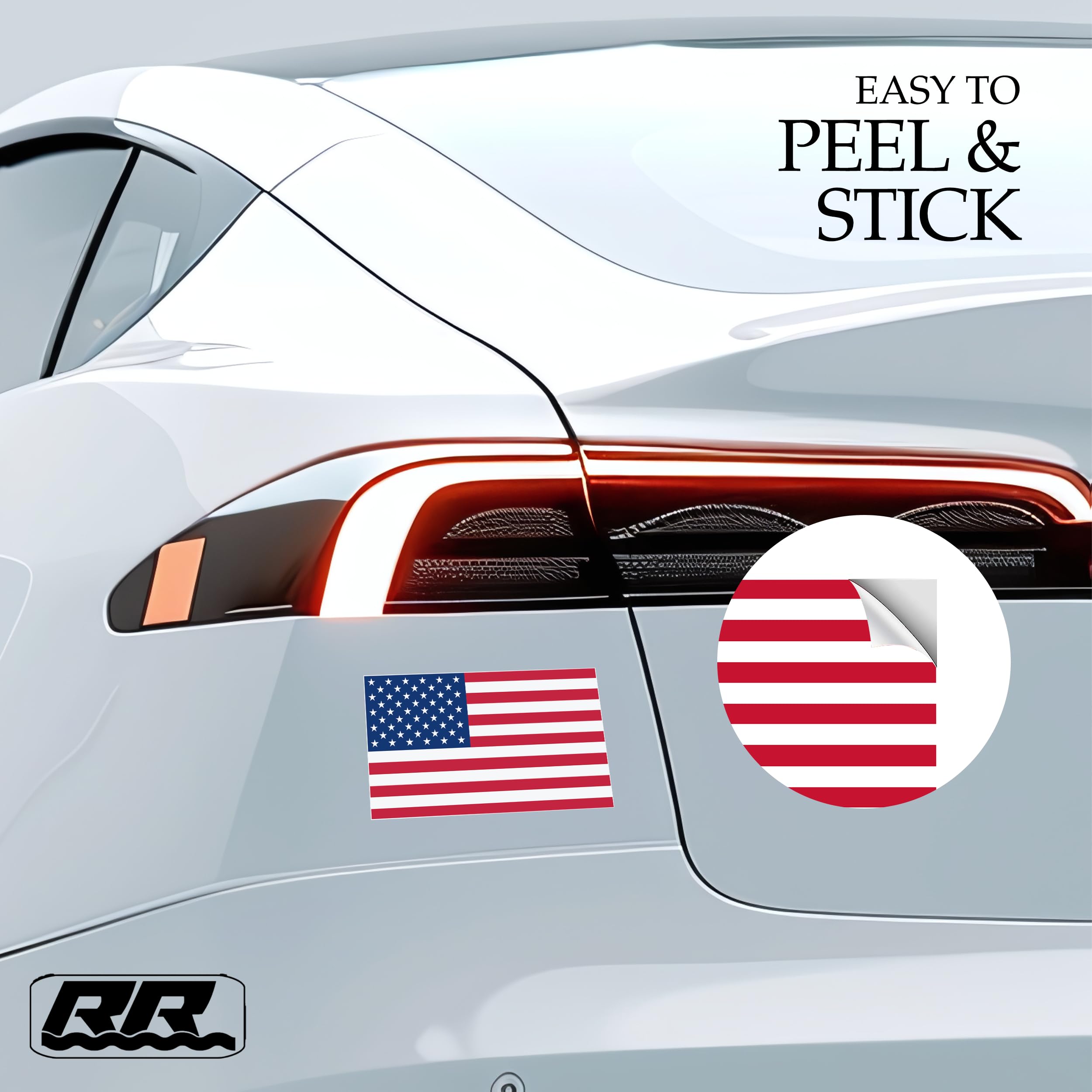 Rogue River Tactical 4 Pack Usa American Flag Decal Bumper Sticker 5''X3''