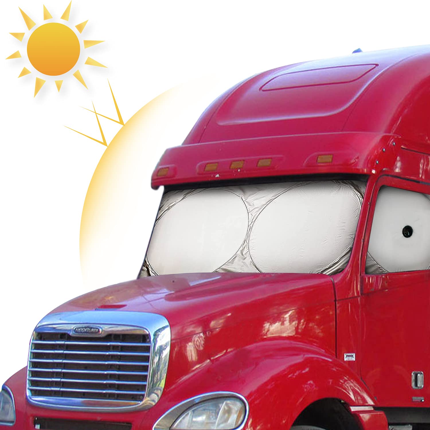 Semi-Truck Sun Shade For Windshield And Side Window | Sunshade Maximum Coverage Windshields For Truck - Block Uv Sun Heat Rays -