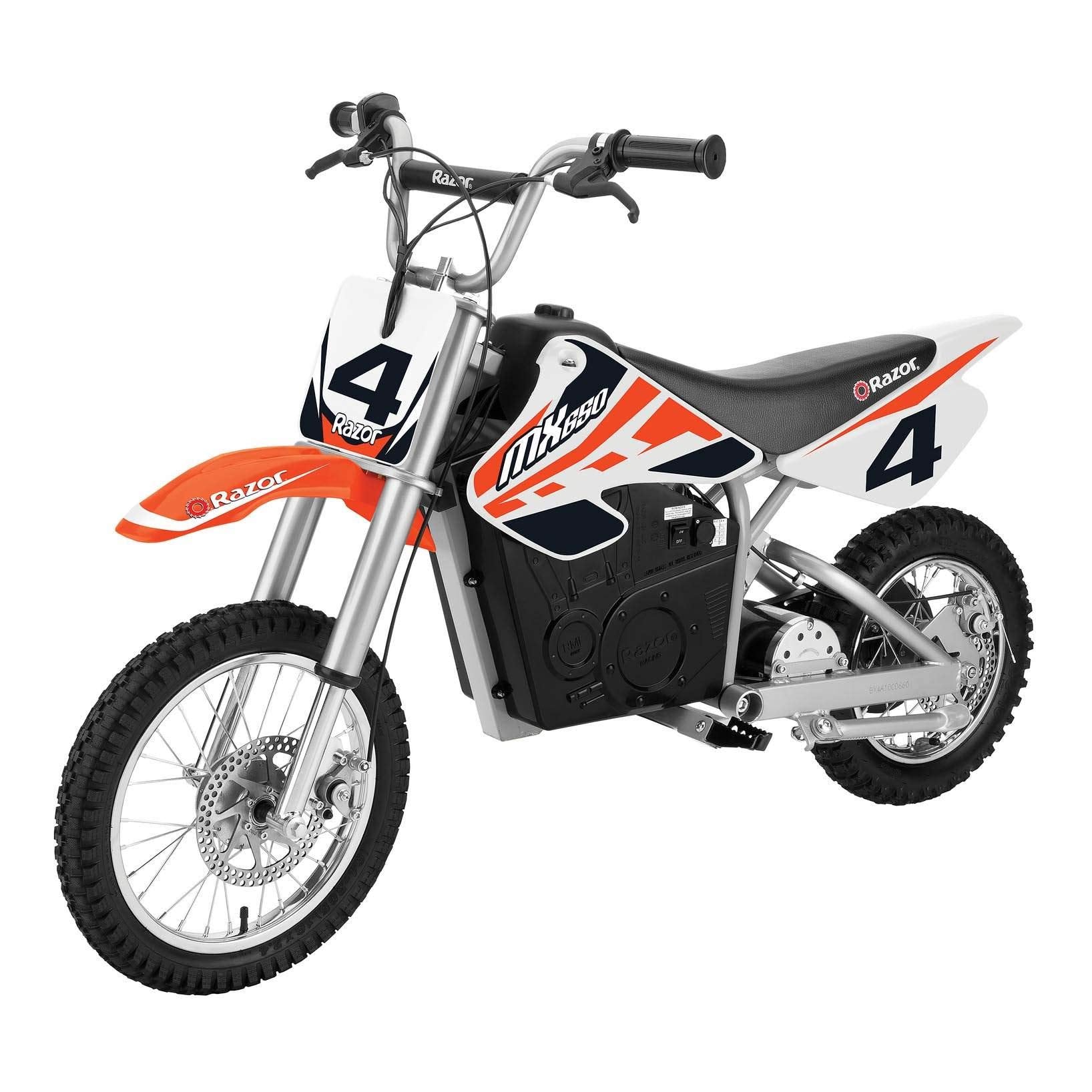 Razor MX650 Dirt Rocket Ride On High-Torque Electric Motocross Motorcycle Dirt Bike, Speeds up to 17 MPH, 1 Orange & 1 Black