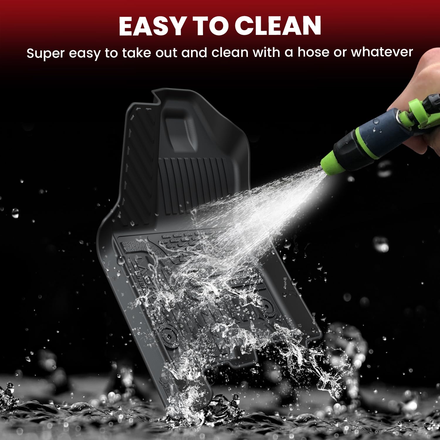 Lasfit Floor Mats For Ram 1500 Crew Cab 2025 With Rear Under-Seat Factory Storage Bucket Seat, All Weather Tpe Custom Fit Car Ma