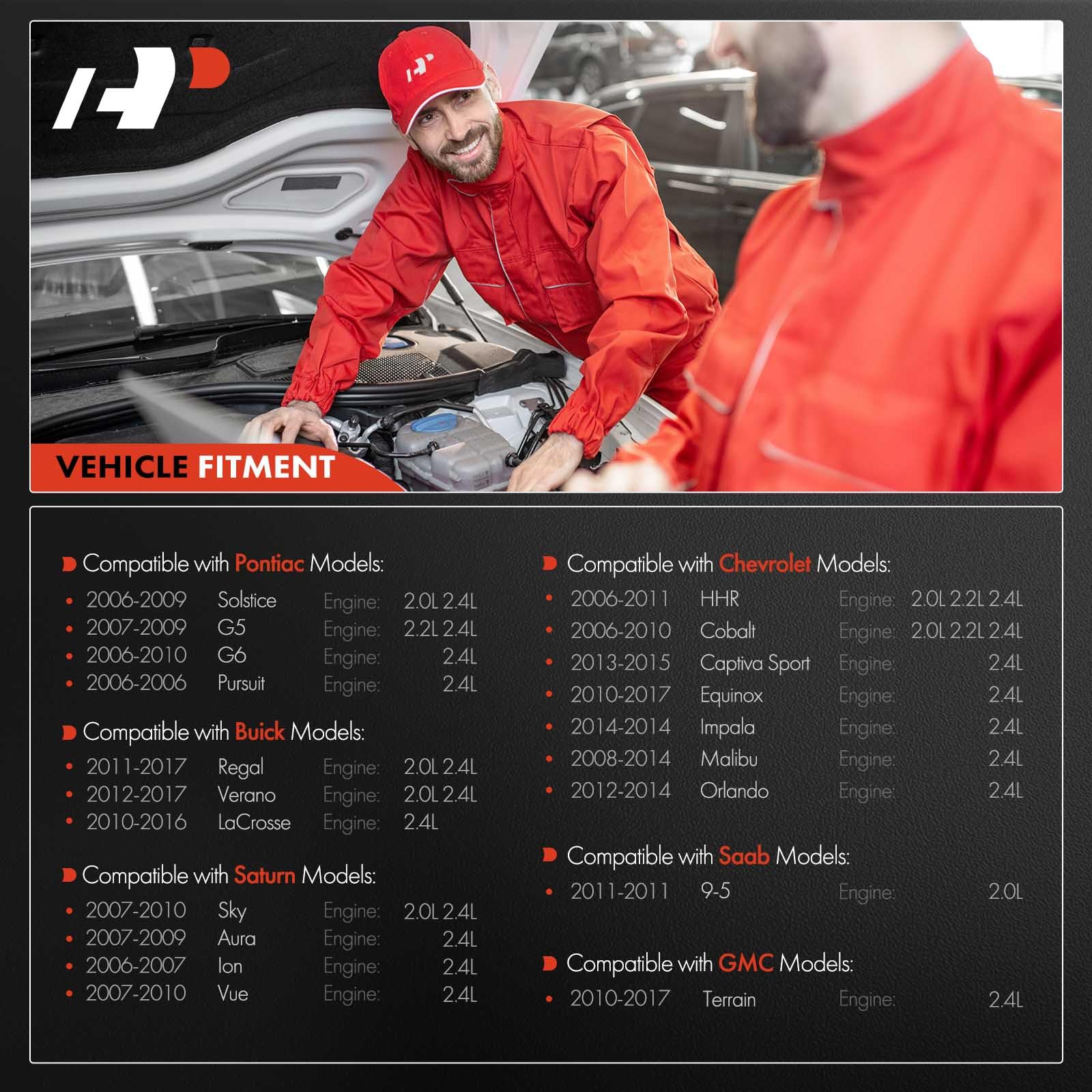 A-Premium Vvt Intake & Exhaust Camshaft Position Actuator Solenoid Valve Kit Compatible With Chevy Gmc Equinox Malibu Cobalt Hhr Terrain Buick Pontiac Saturn 2.0L 2.2L 2.4L Replaces# 12655421 12655420