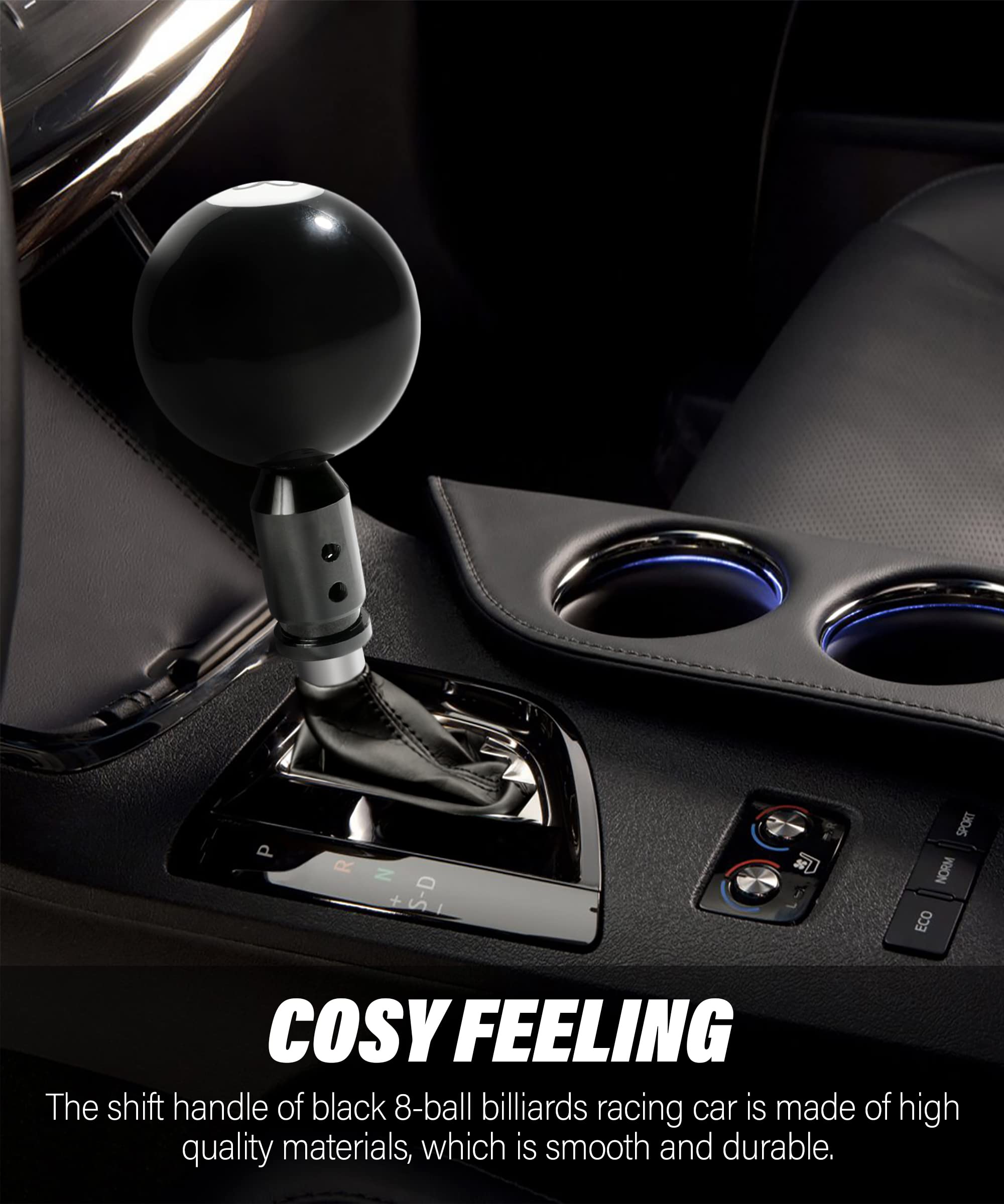 Yakefly Universal Gear Shift Knob Adapter,Aluminum Alloy Automatic Shifter Adapter Car Shift Knob Adapter,Shifter Knob Boot Retainer Gear Stick Connector For Non-Threaded Manual Gear M12X1.25 (Black)