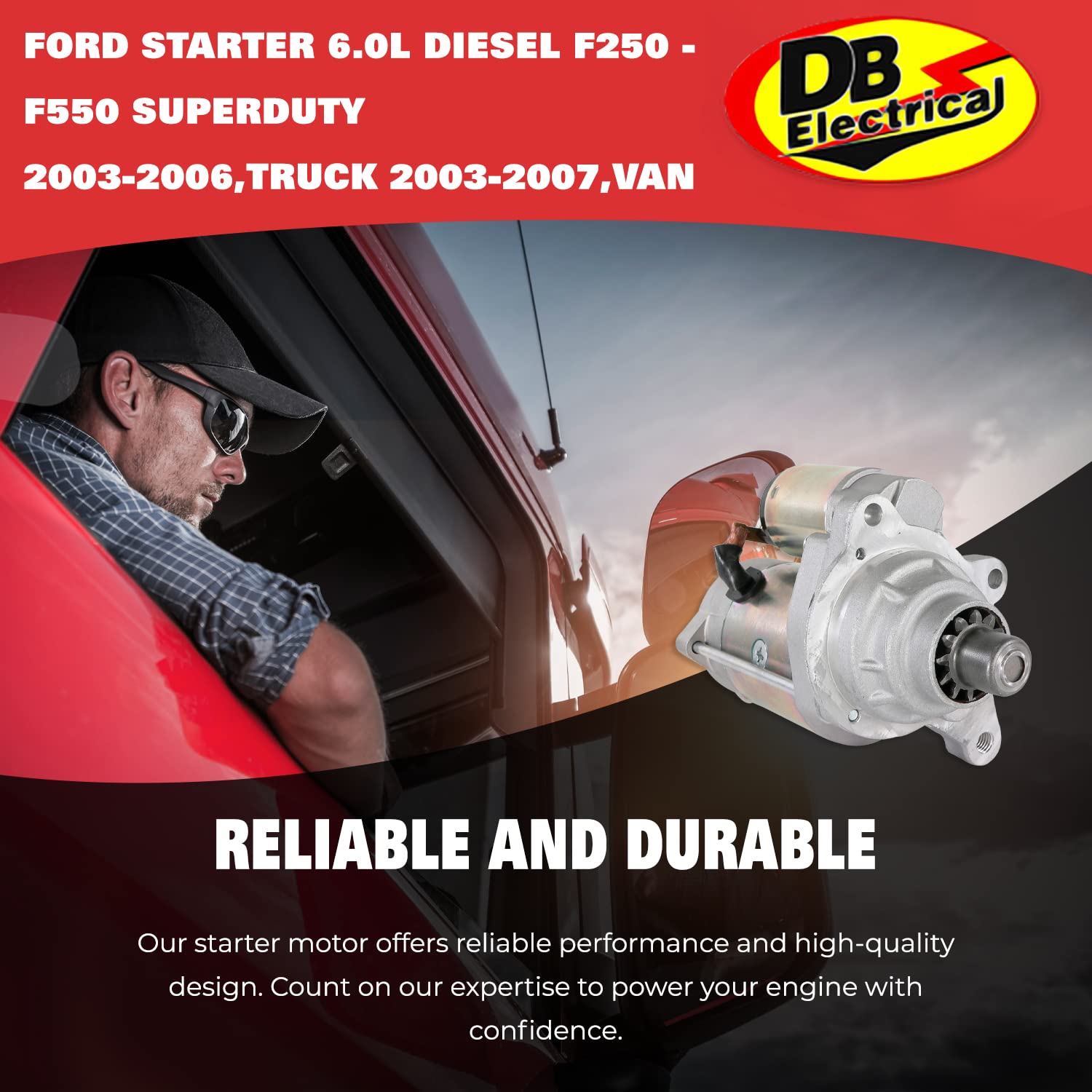 Db Electrical 410-14050 New Starter Compatible With/Replacement For Ford Truck Diesel 6.0L F Series 03-07, Excursion 03-05, 6.0 Diesel F250 - F550 Super Duty 03-06, Van 04-10 Imi25010-001 Sa-904
