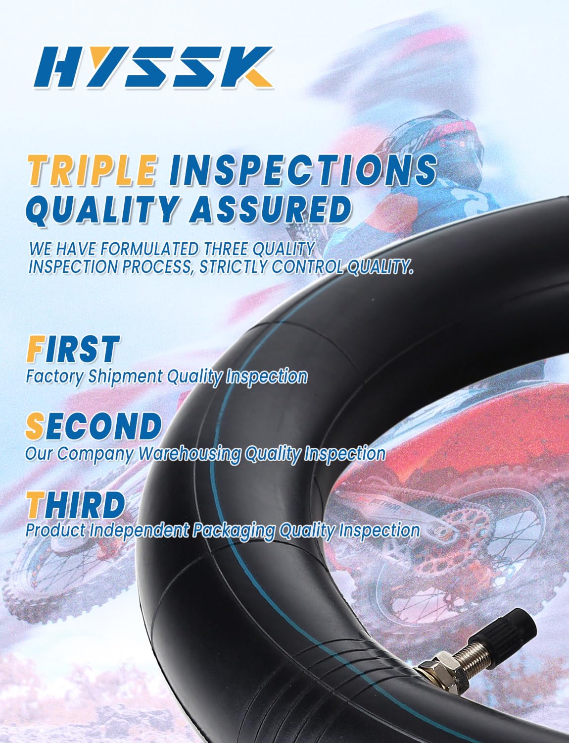 Premium Hyssk 4.10/4.50-18 '' Motorycle Inner Tube for 110/100-18,110/90-18,110/80-18,120/90-18,120/80-18,100/100-18 Dirt Pit Bi