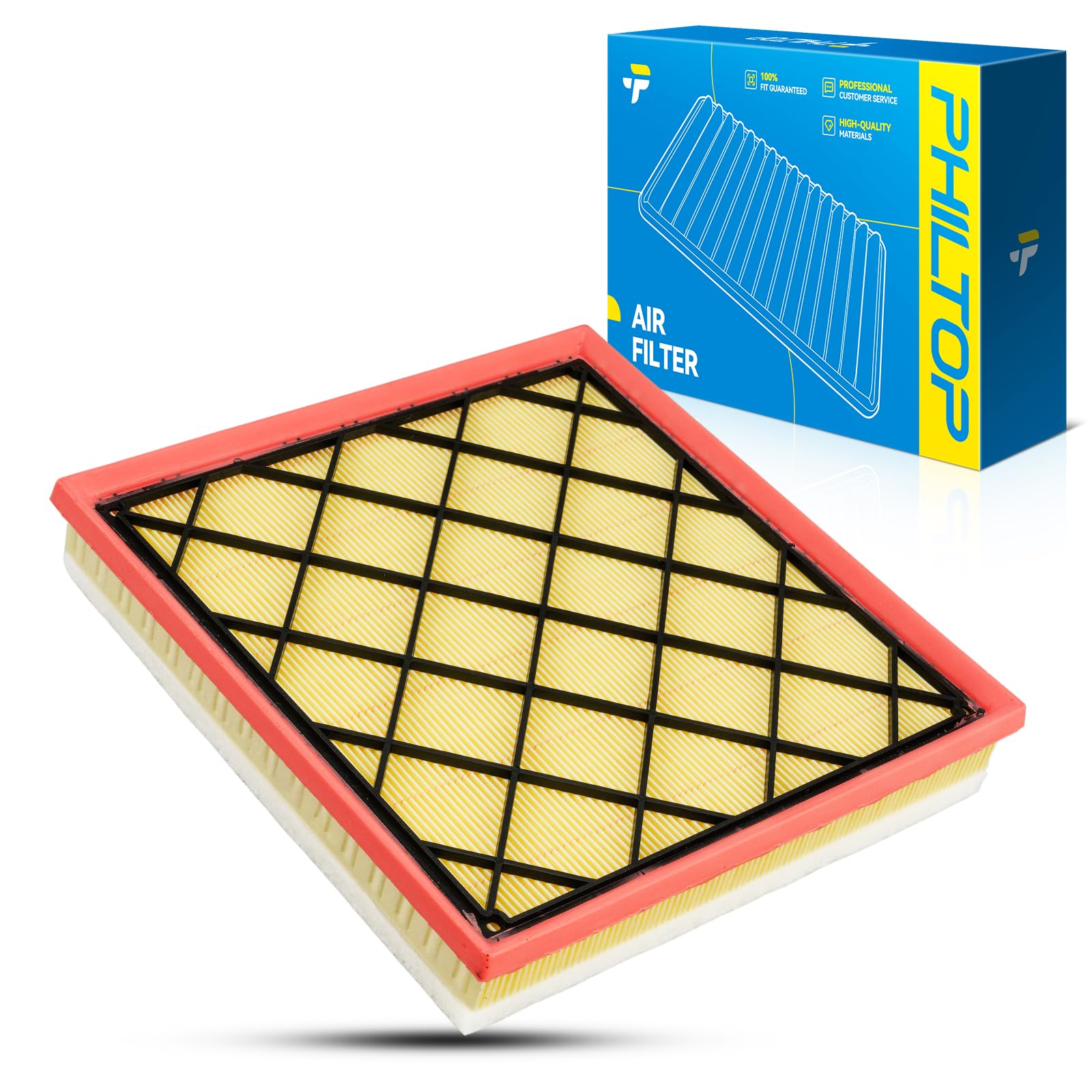 PHILTOP Engine air filter CA10990 Replacement for 2011-2015 Chevrolet Cruze 1.8L, 2016 Cruze Limited 1.8L, 2013-2016 Buick Veran