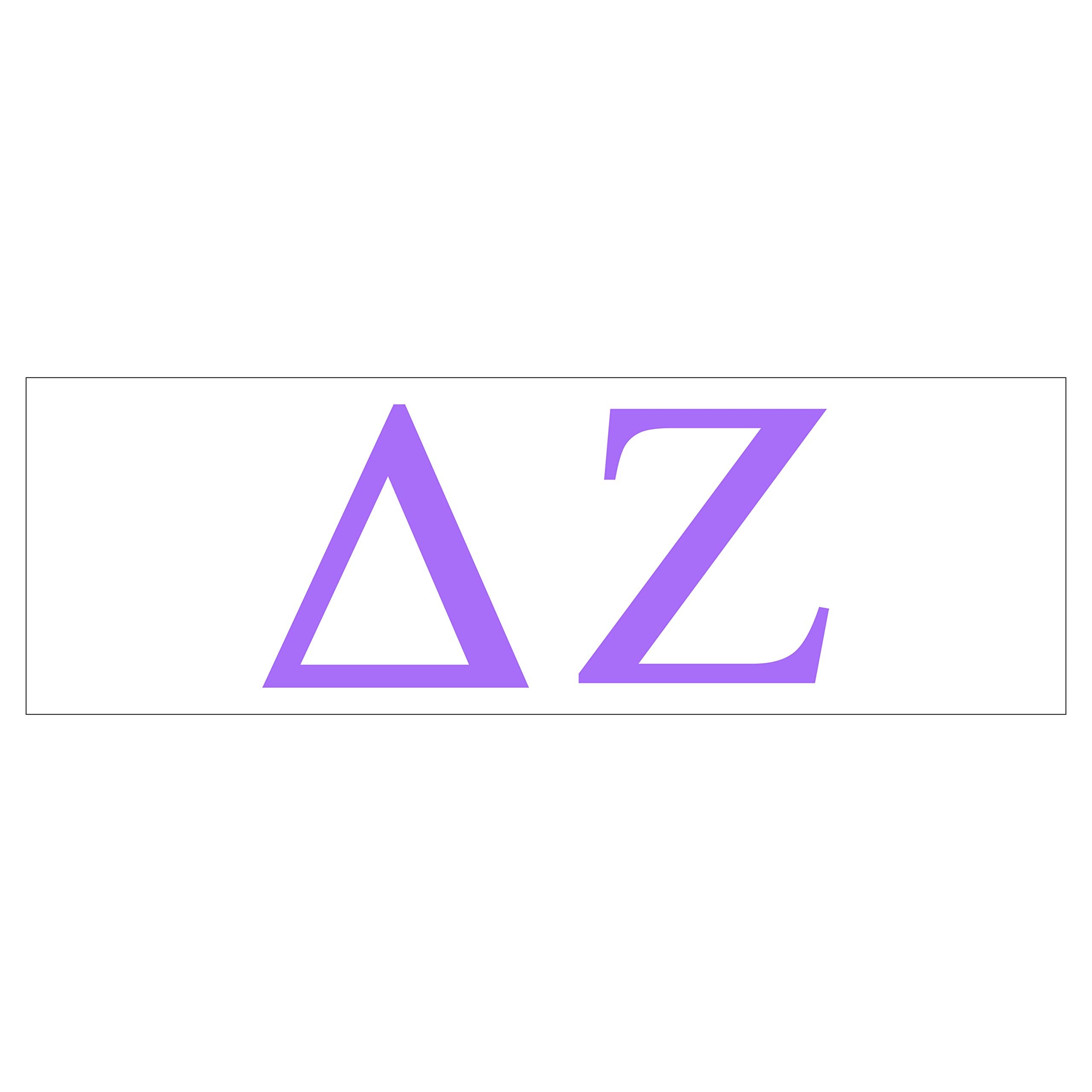 Pro-Graphx Delta Zeta Greek Sorority Sticker Decal, 2.5 Inches Tall, Lilac