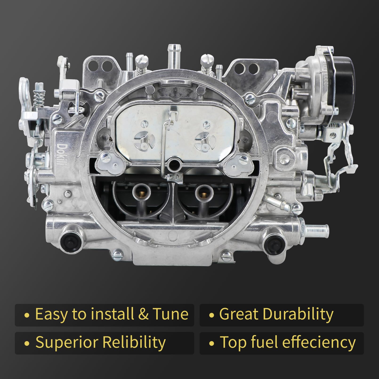 Dokili 1403 Carburetor Replacement for 500CFM 4-Barrel Square Bore Air Valve Secondary Electric Choke Compatible with Ch.evy Ch.