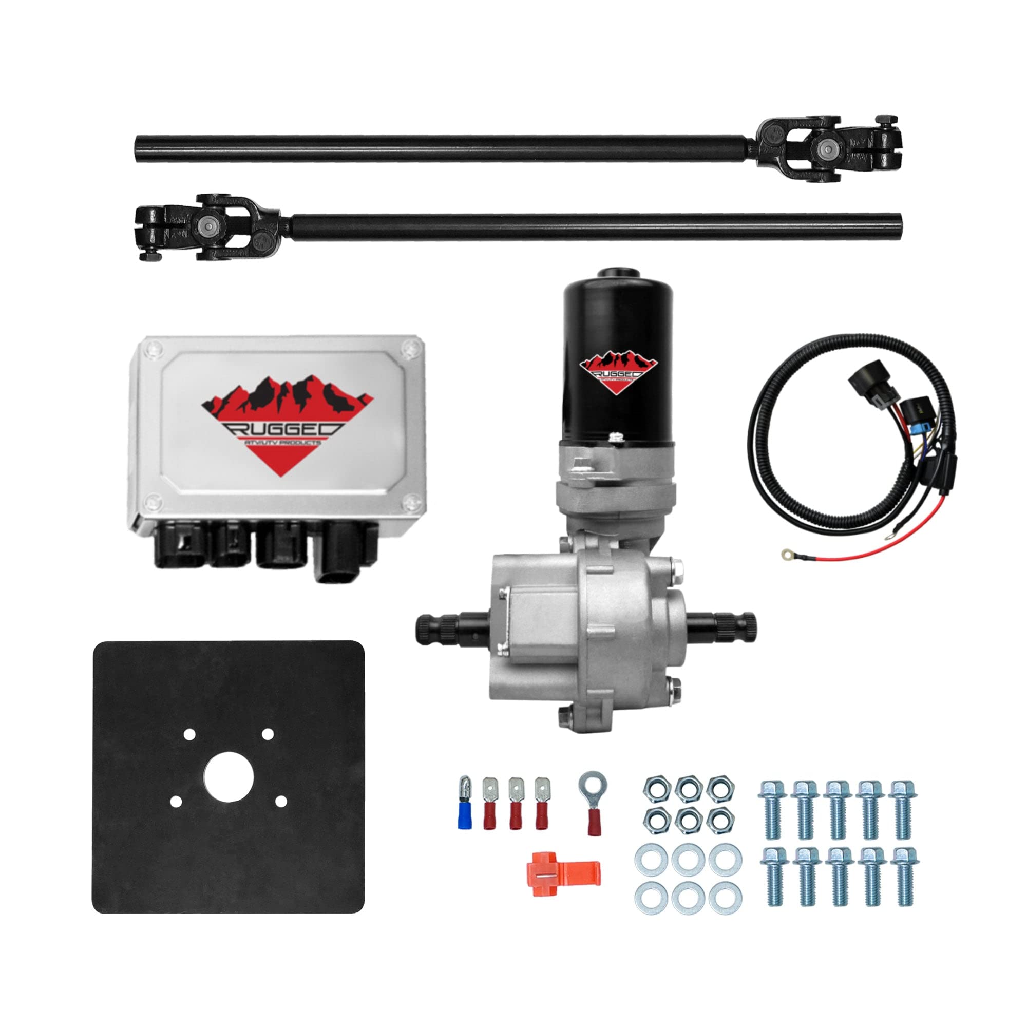 Rugged UTV 220W Electric Power Steering Kit All Years Universal Front, Is not a Bolt On System, Steers Easily & Gets Rid of Whee