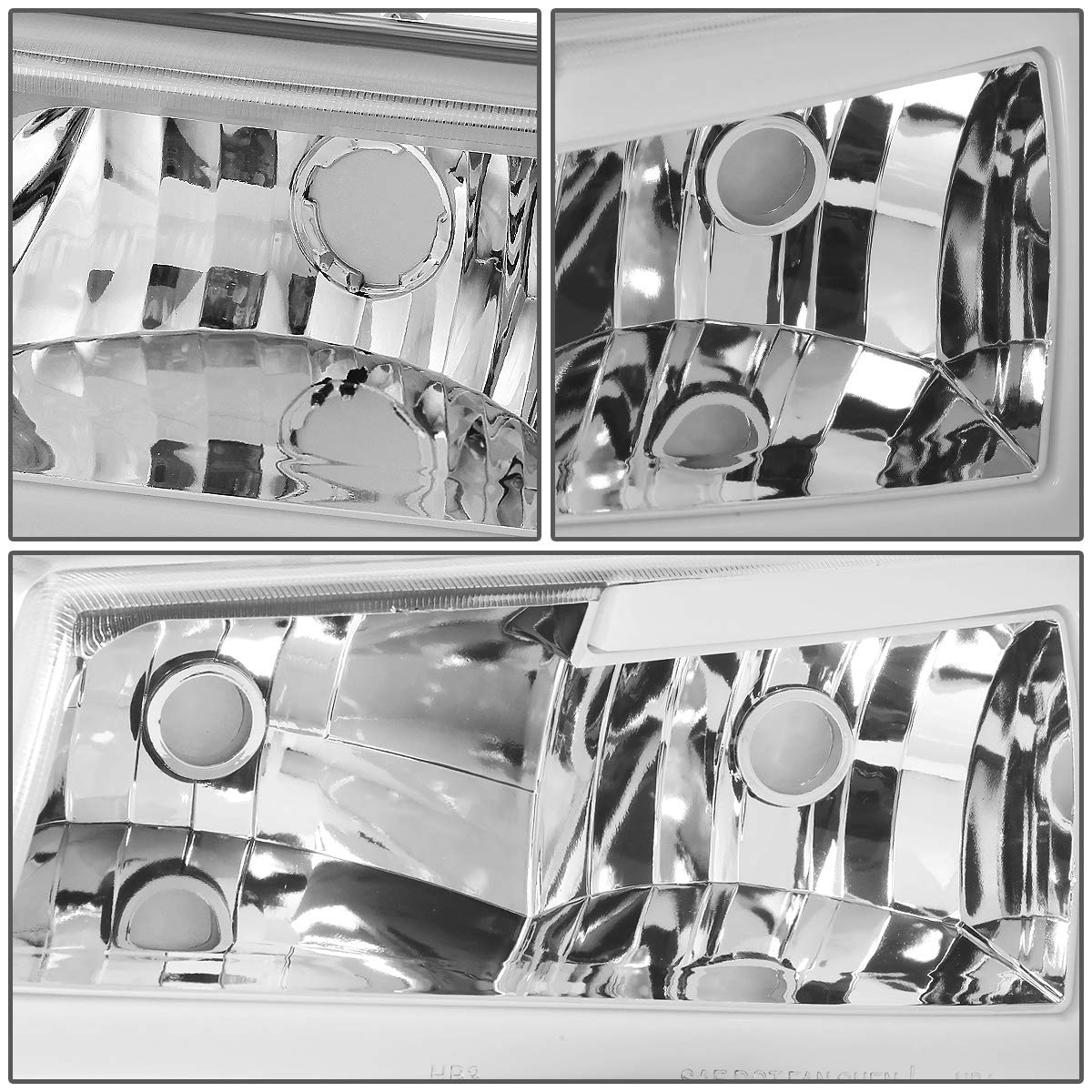 DNA MOTORING 3D LED DRL Headlight Bumper Lamp Set, Chrome, Model HL-LB-CSIL03-CH-CL1, Compatible with 03-06 Silverado/Avalanche