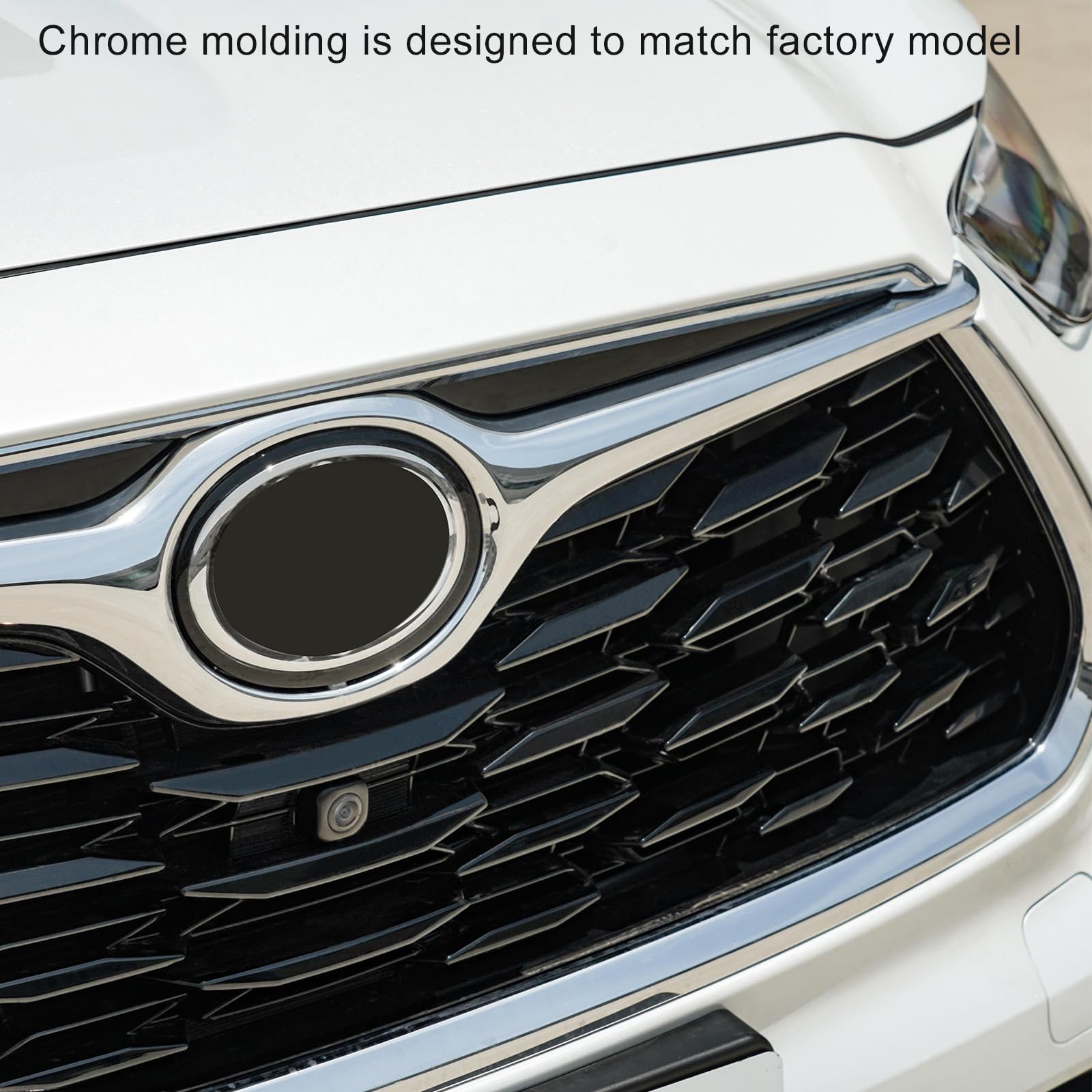 For Toyota Highlander Grille Mesh Cover Trims, OEM Style Sporty Luxury Front Grille Frame for Highlander 2025 2024 2023 2022 202