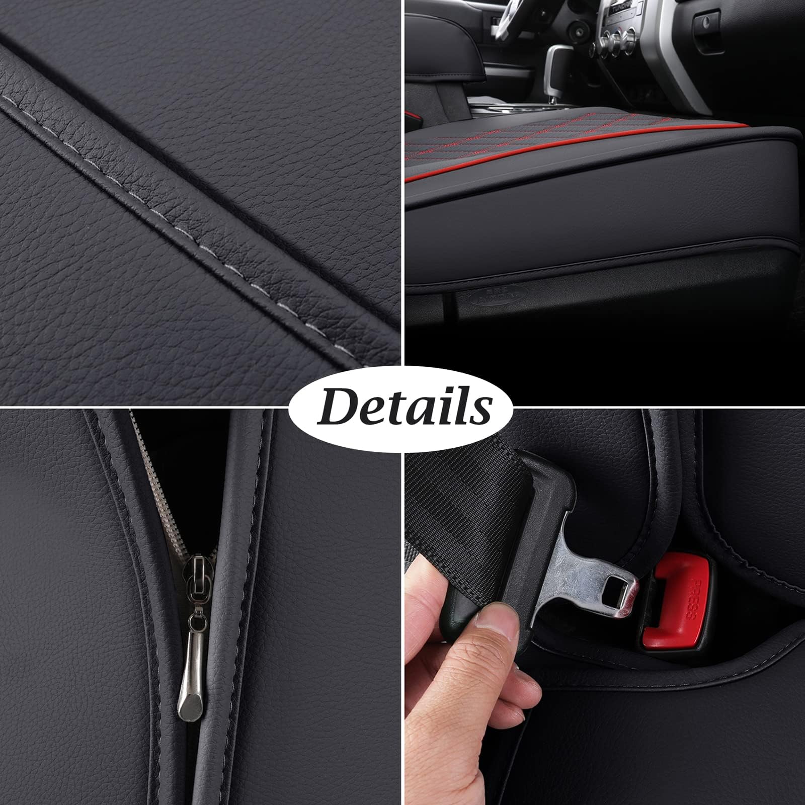 Coverado Toyota Tundra Seat Covers, Leather Seat Covers Compatible With 2007-2021 Toyota Tundra Crew/Crewmax/Extended/Double Cab