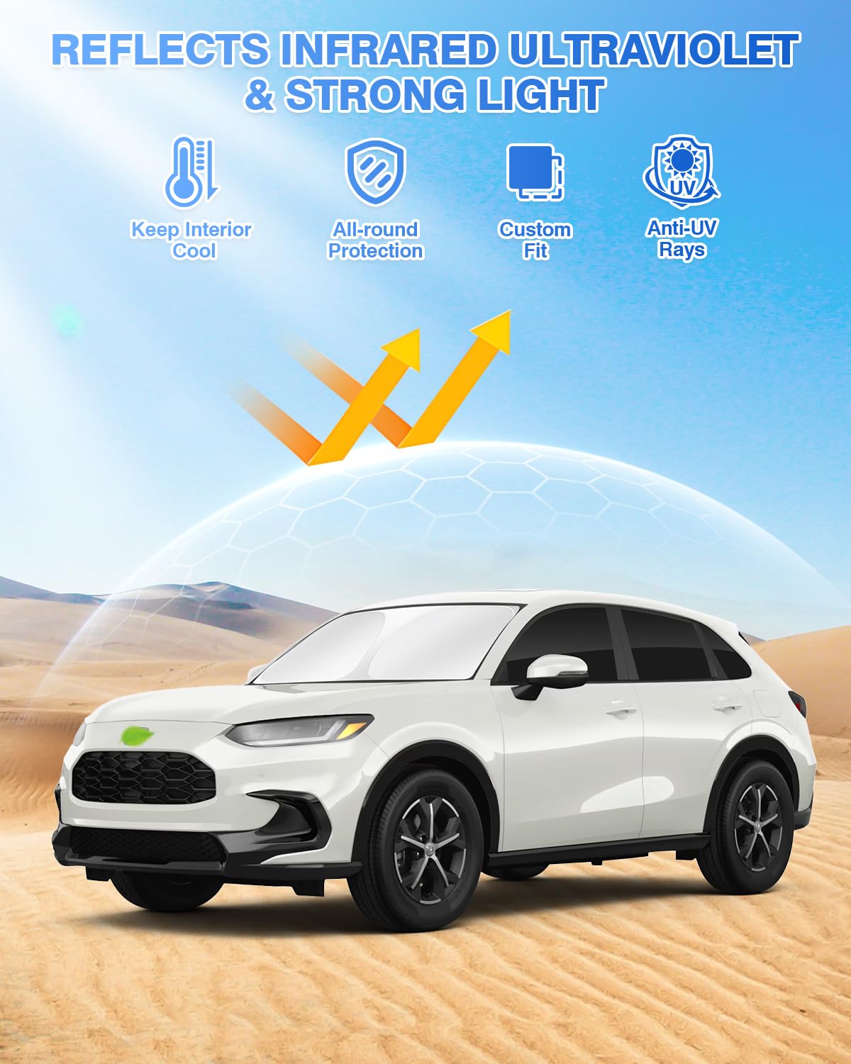 Canvcle Sunshades For Honda Hrv 2023-2024 2025 Hr-V Accessories Windshield Sun Shade Side Rear Window Shade Cover Sun Visor Shie