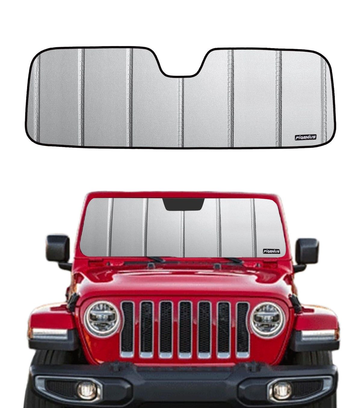 Pigenius Windshield Sun Shade For Jeep Wrangler 1997-2006 Front Window Sunshade - Safeguard
