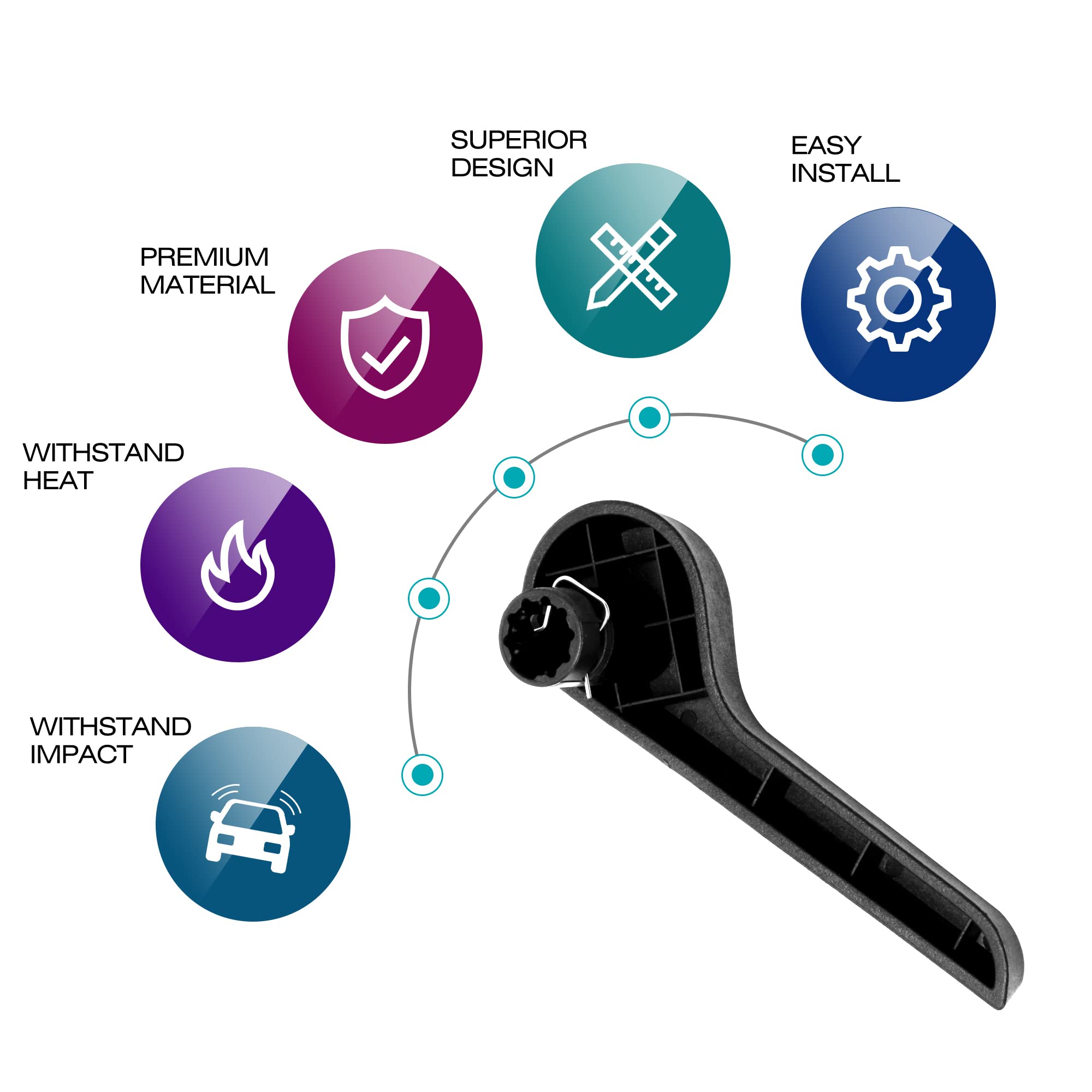 Seat Recliner Handle Lh Driver Side Front Ebony For Chevy Silverado Gmc Pickup Truck Suv 2007-2014 Oe Gm-2511A-Fl (Black)