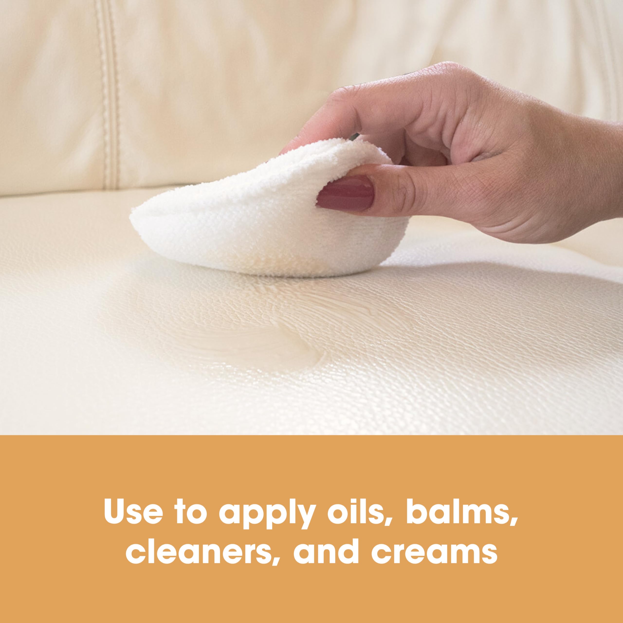 Furniture Clinic Leather Applicator Sponges | 2 Microfiber Cloth Applicator Pads For Cleaning Leather, Applying Wax, Balms, Oils