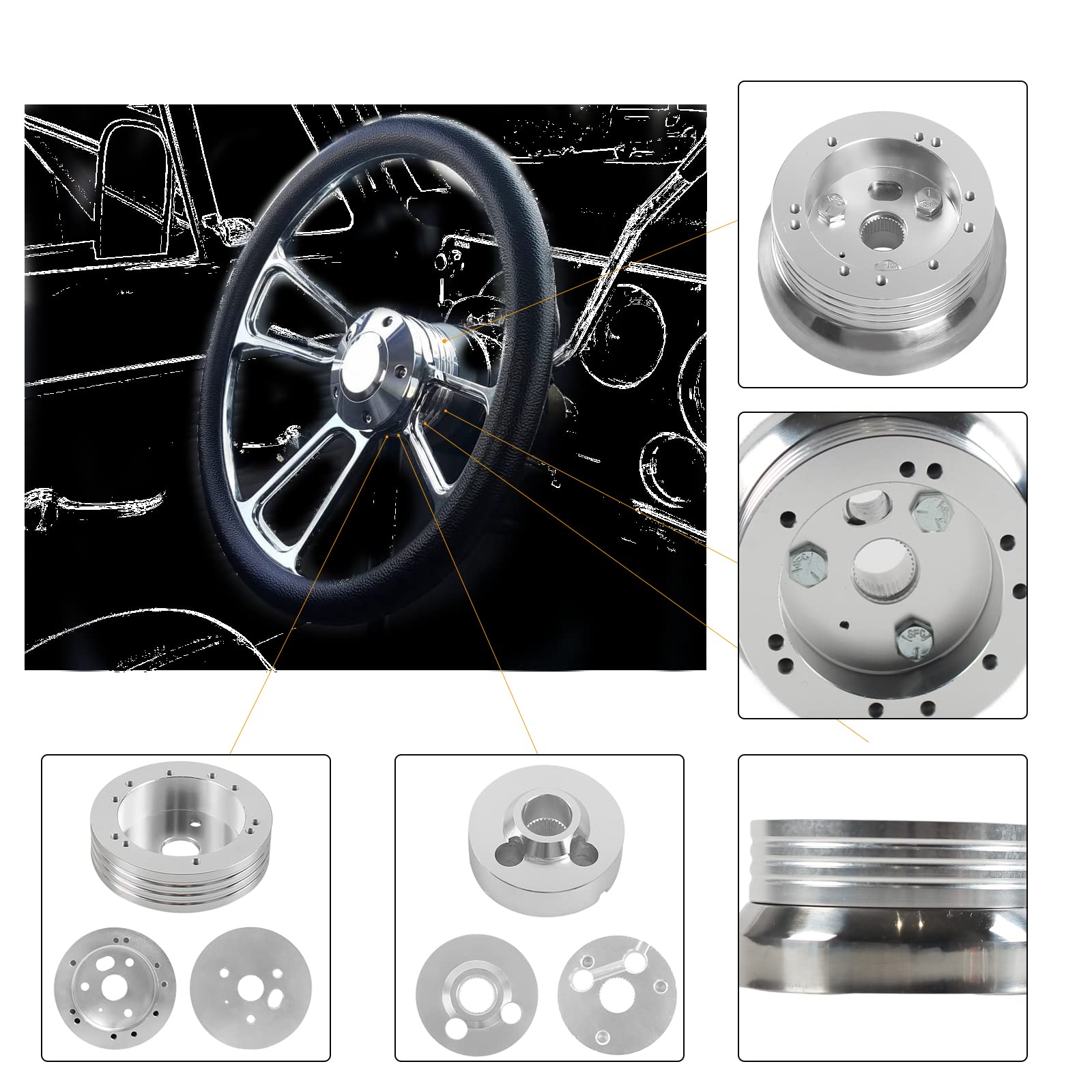 Gstp 5 & 6 Hole Billet Steering Wheel Hub Adapter