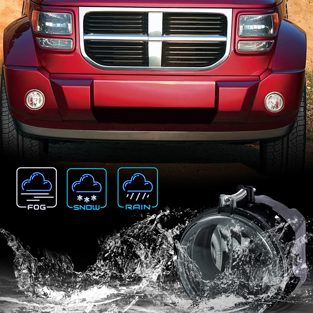 Grand Orange Fog Lights Assembly Driving Fog Lamps Compatible With Dodge Charger 2006-2009 /Fit Challenger 08-10 /Fit Dodge Gran