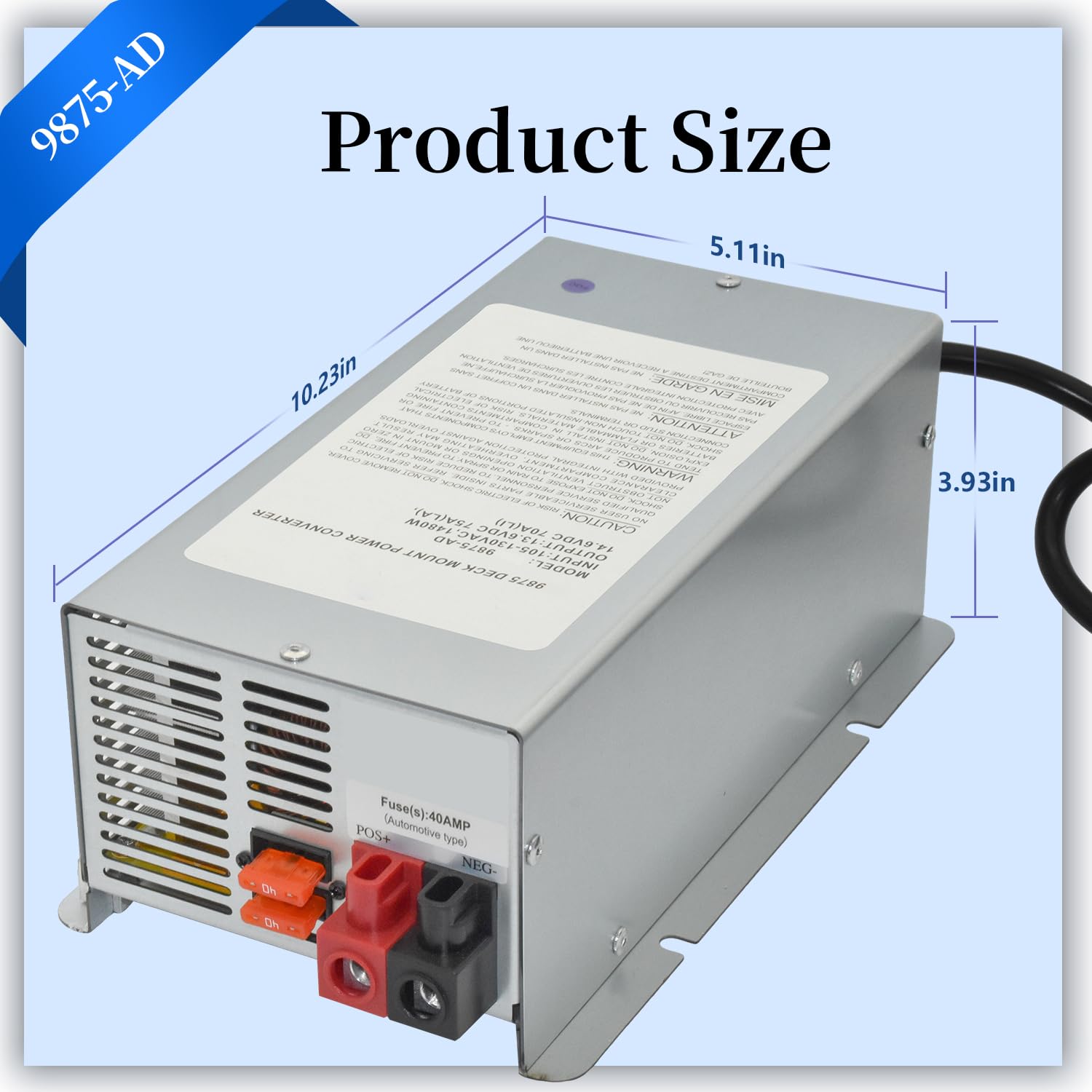 9875-AD Deck Mount Converter Replacement for RV Trailer Camper 9800 Series (75amp)