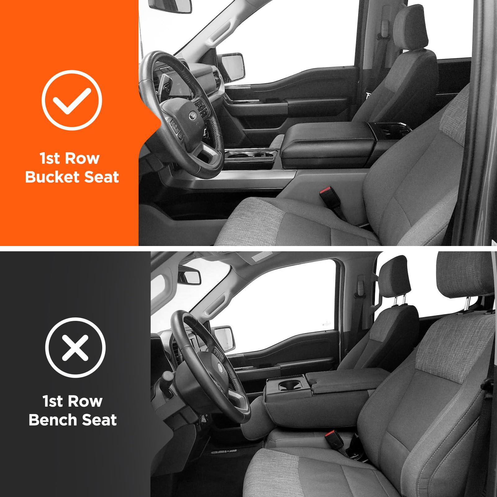 Super Cover for Ford F150 Seat Covers, Full Covered for 2015-2024 Waterproof Leather Seat Covers,for Ford F150 Truck Accessories