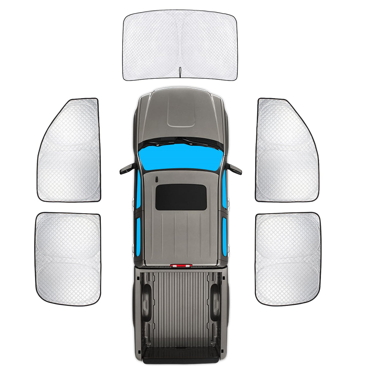 Kmf Windshield Sun Shade Replacement For Gmc Sierra Accessories 2007-2013, Side Window Sun Shade Cover Sun Visor Shield Cover, R
