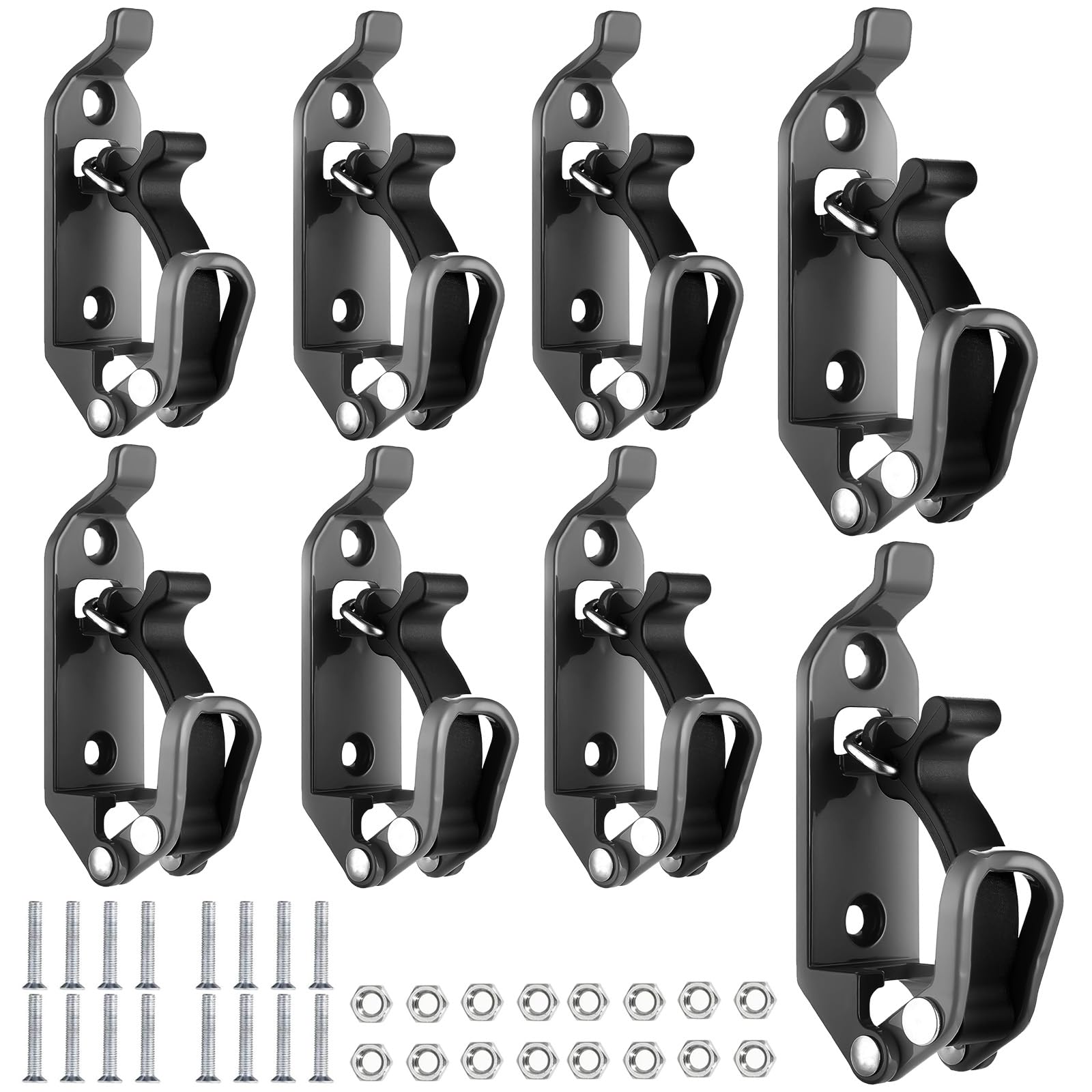 8Pcs Shovel Mount for Roof Rack, Metal Rubber Clamp Mounting Brackets, Durable Axe Holder Organizer Clamp Mount Kit for Roof Rac