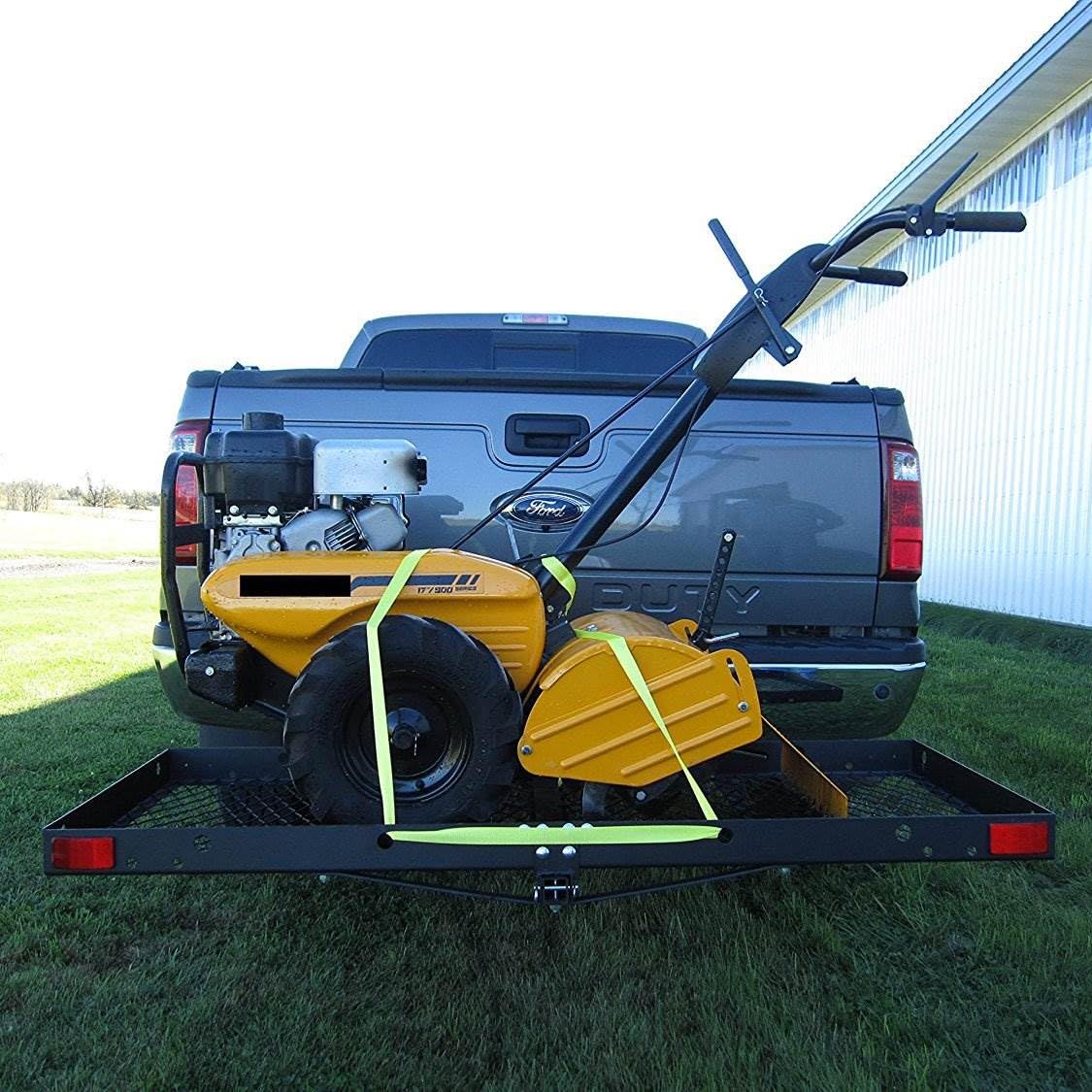 Tow Tuff Steel Cargo Carrier w/ 4-Bike Rack, Fits 2&quot; Receiver, 500 lb Capacity, 27&quot; x 62&quot;