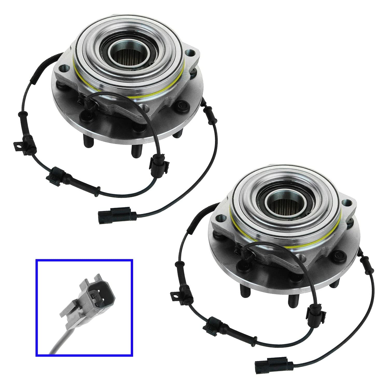 Trq Front Wheel Hub Bearings Assembly Set Compatible With 2011-2016 Ford F-350 Super Duty