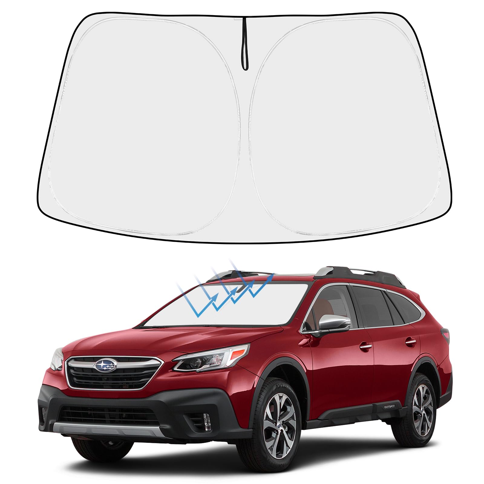 Proadsy 2025 Upgrade Windshield Sun Shade Custom Fit Subaru Outback 2015-2019 4-Layer Foldable Front Sunshade Protector Sun Viso