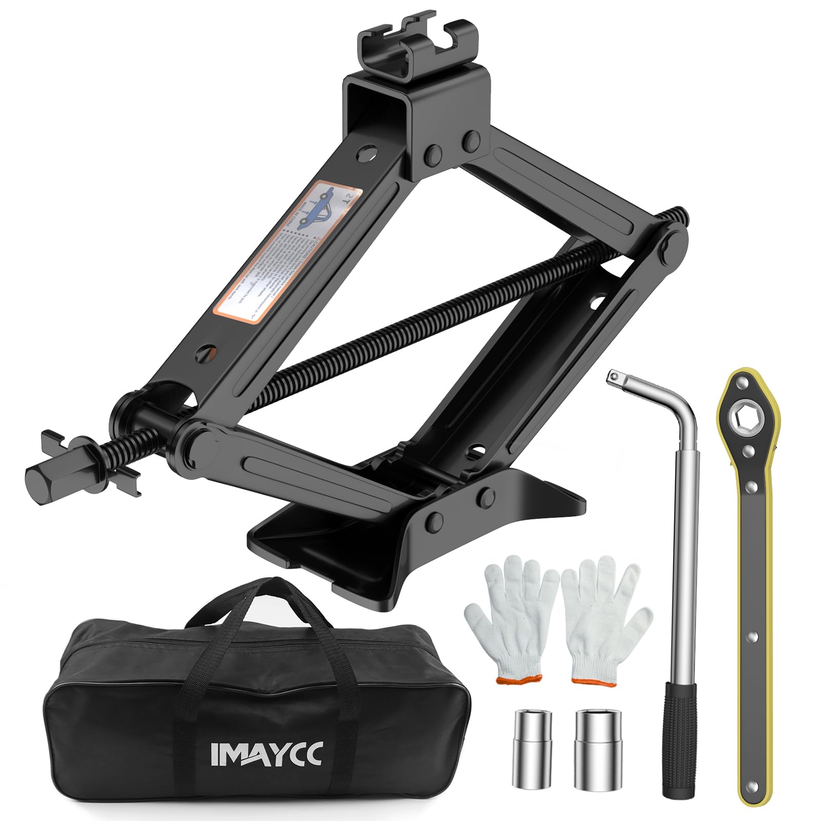 IMAYCC Car Jack Kit, Scissor Jack for Car 2 Ton (4409 lbs) Tire Jack Repair Kit,Spare Tire Changing Kit with Lug Wrench,Emergenc