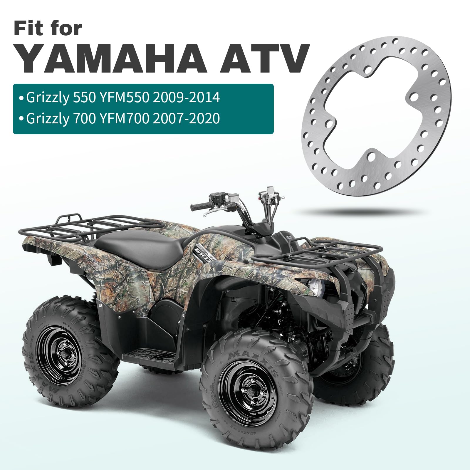 M Mati Rear Left/Right Brake Disc Rotor For Yamaha Grizzly 550 Yfm550 2009-2014 Grizzly 700 Yfm700 2007-2020 1Hp-F582V-00-00