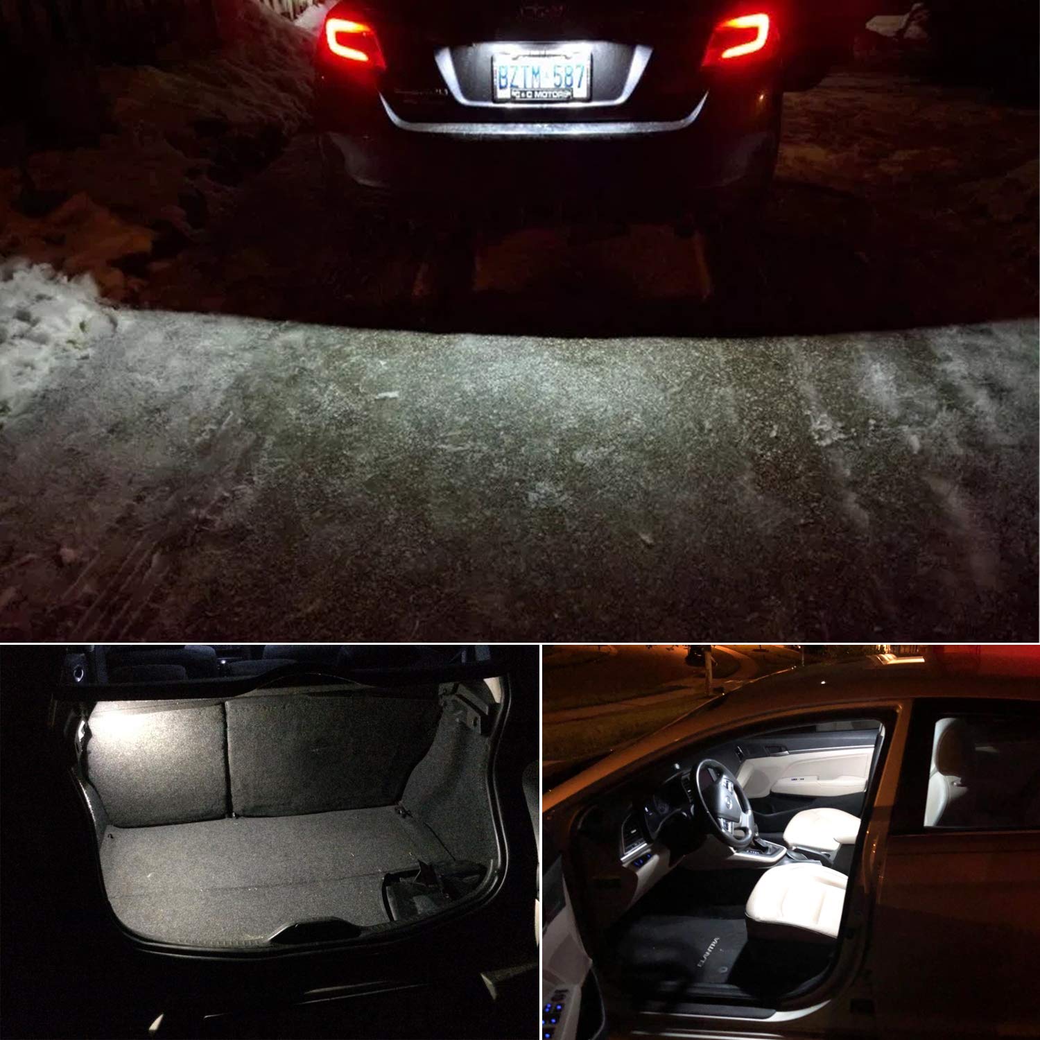 Phinlion 500 Lumens 194 Led Bulb 6000K Xenon White Canbus Error Free 168 2825 W5W T10 Wedge Led Replacement Bulbs For Car Dome Map Door Courtesy License Plate Lights, 2 Pack