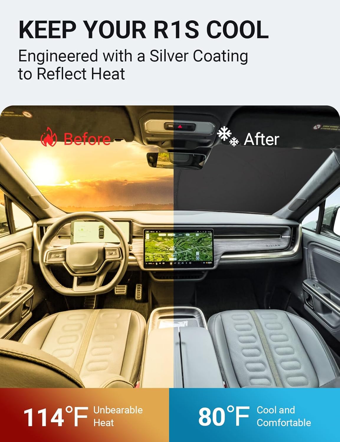 Proadsy 2025 Upgrade Windshield Sun Shade Custom Fit 2015-2023 2024 2025 Mercedes-Benz S-Class Foldable Front Sunshade Protector