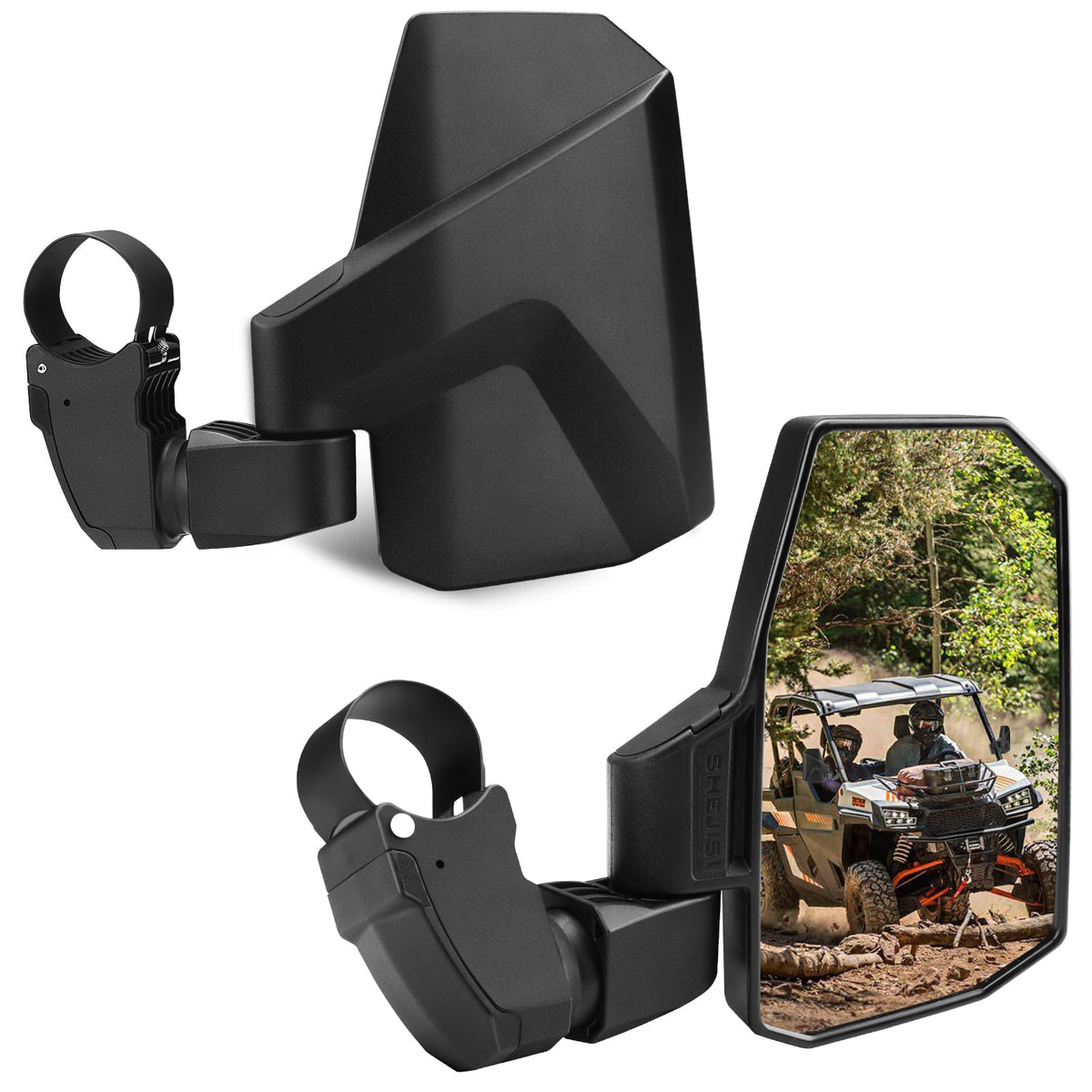 SHEJISI UTV Mirrors,The Spring Back Feature Allows Easy Reset After Fold,2024 New SXS Mirrors Side View for 1.5''-2.0'' Roll Cag