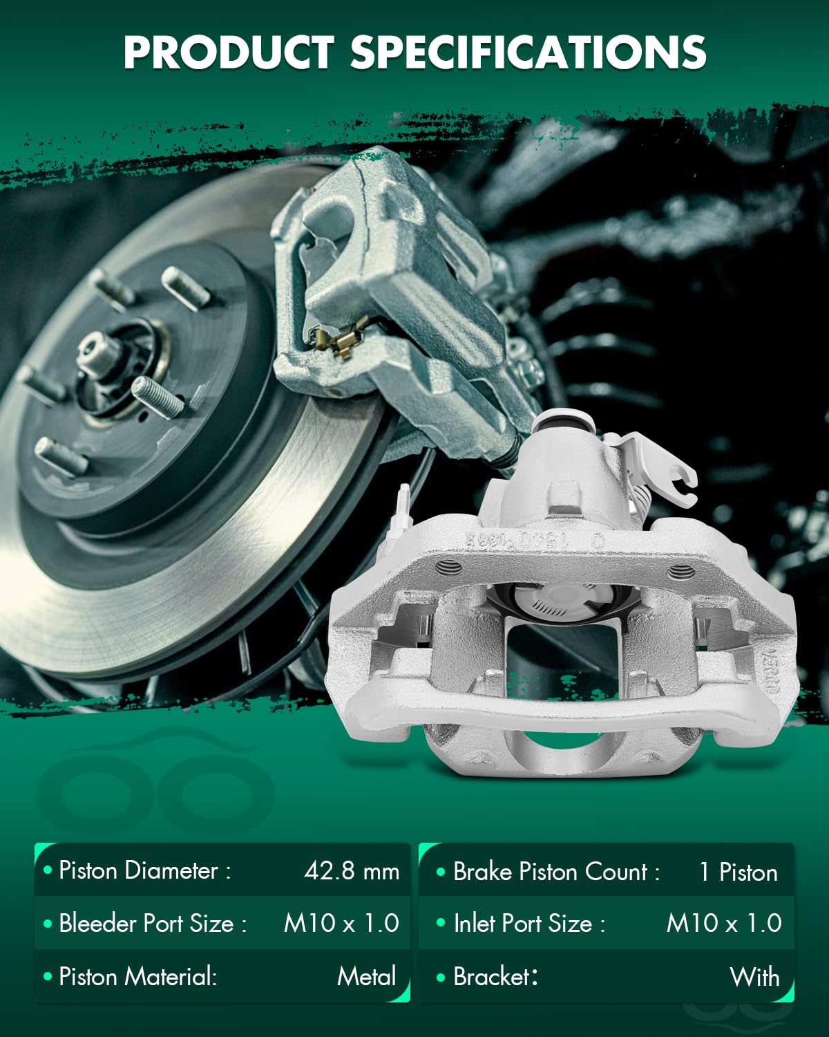 Scitoo 18B5299 Rear Left Disc Brake Caliper Assembly W/Bracket For Ford For Edge 2011-2014,For Lincoln For Mkx 2011-2015