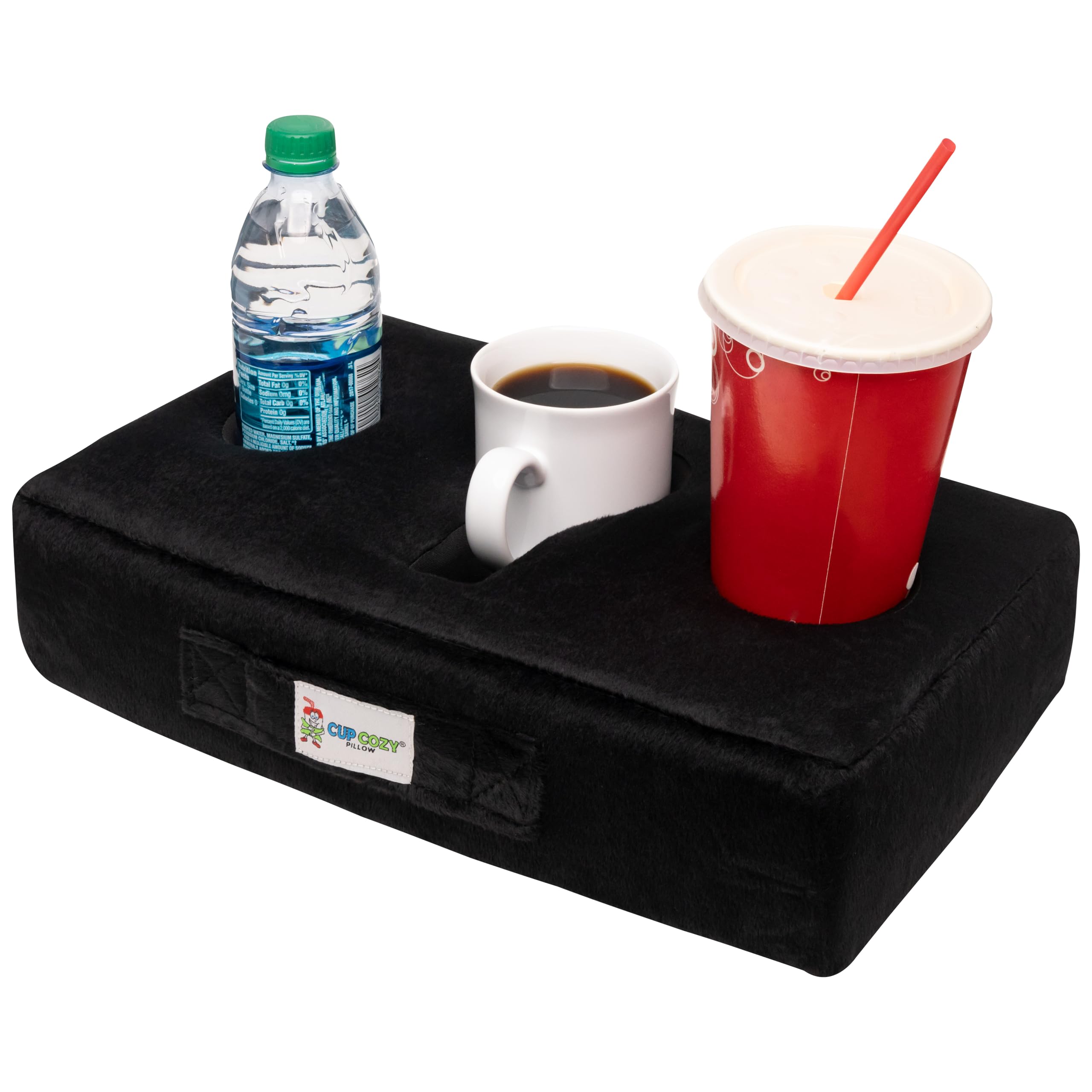 The Original Cup Cozy Pillow Gray-As Seen On Tv-The World'S Best Couch/Bed/Car Cup Holder For Drinks/Snacks/Remotes! (Black)